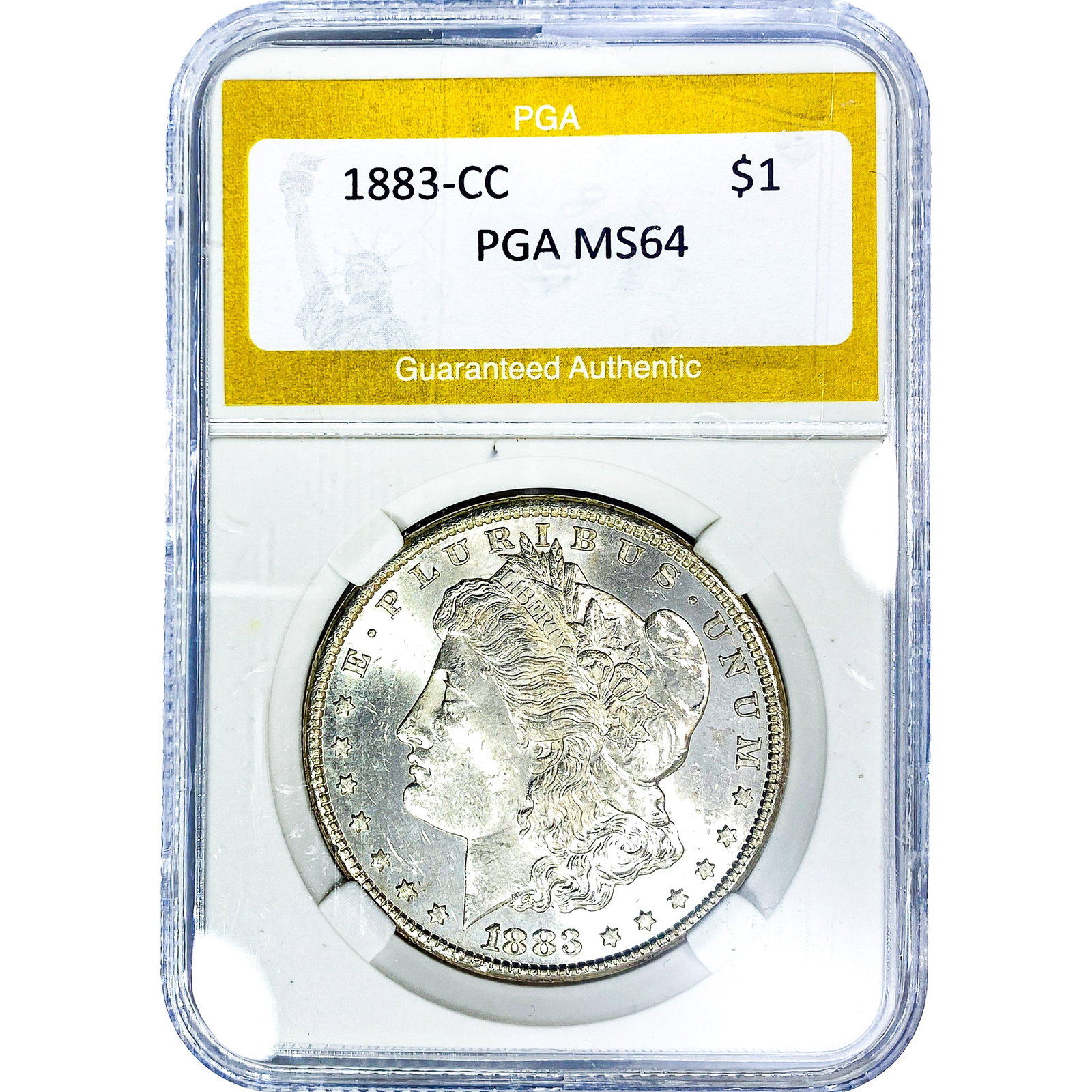 1883-CC Morgan Silver Dollar PGA MS64: 1883-CC Morgan Silver Dollar PGA MS64