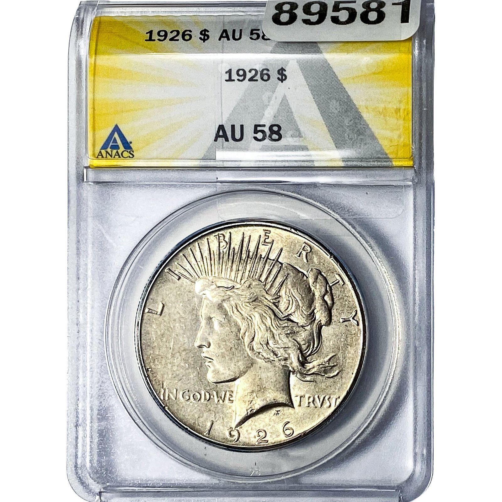 1926 Silver Peace Dollar ANACS AU58: 1926 Silver Peace Dollar ANACS AU58