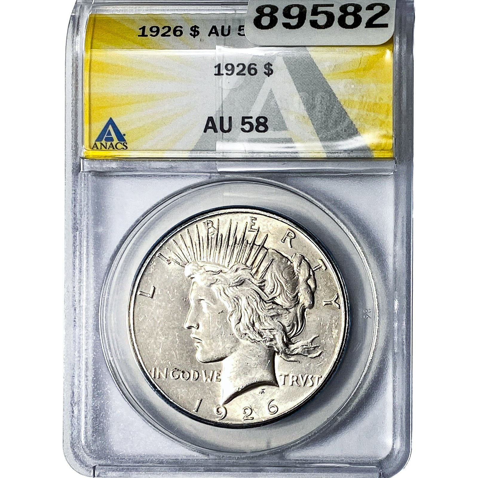 1926 Silver Peace Dollar ANACS AU58: 1926 Silver Peace Dollar ANACS AU58