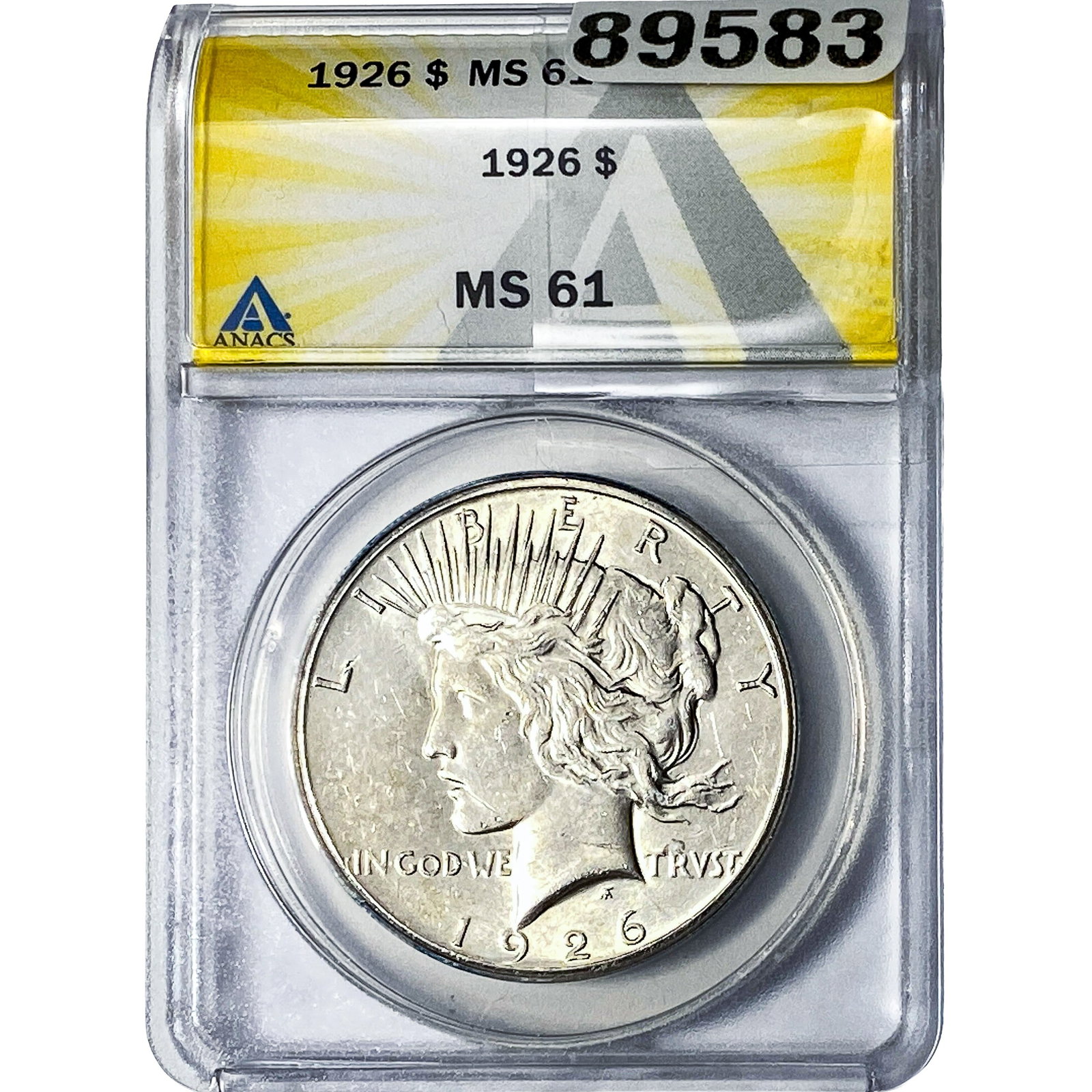 1926 Silver Peace Dollar ANACS MS61: 1926 Silver Peace Dollar ANACS MS61