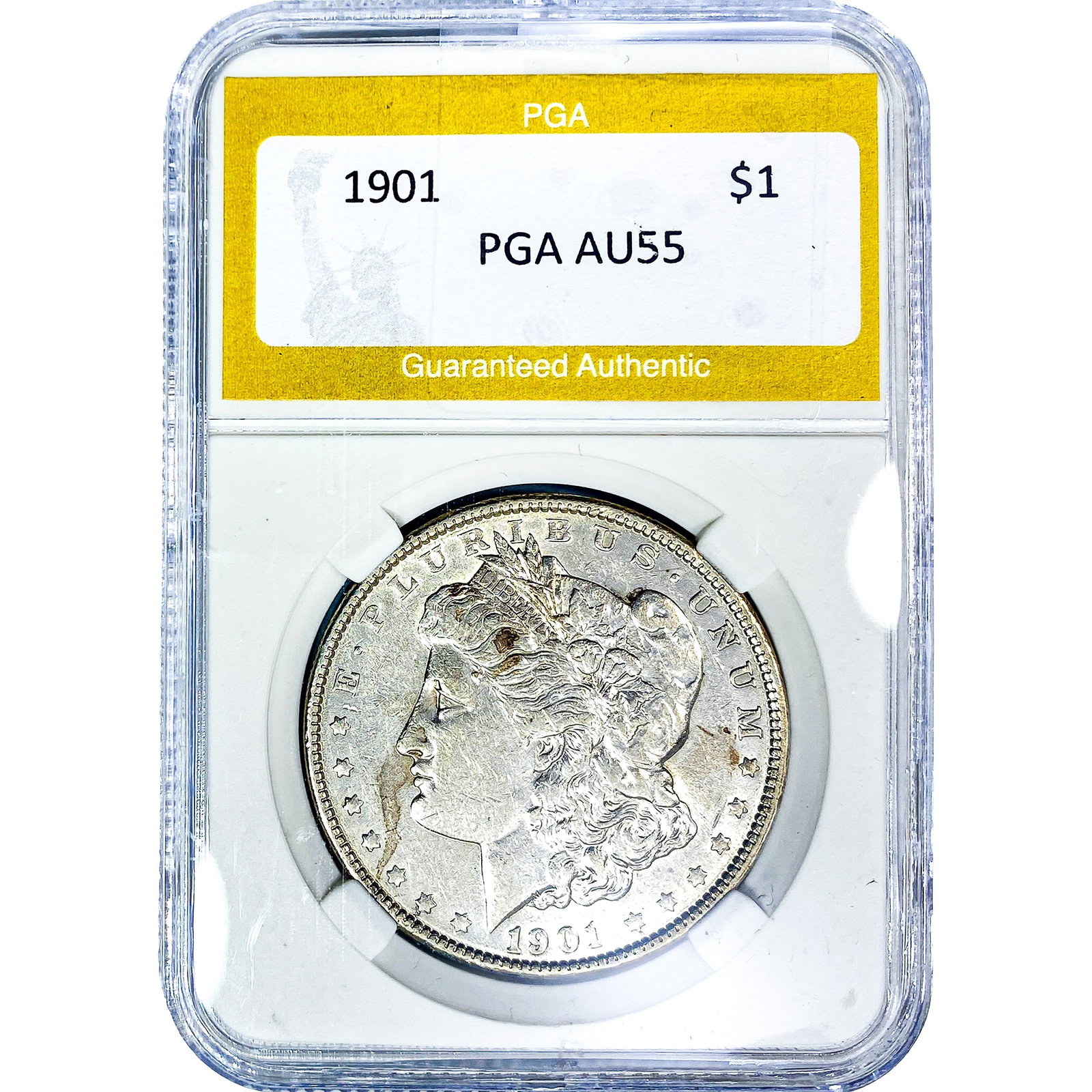 1901 Morgan Silver Dollar PGA AU55: 1901 Morgan Silver Dollar PGA AU55