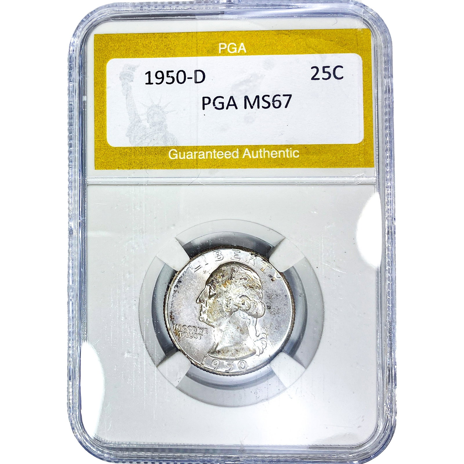 1950-D Washington Silver Quarter PGA MS67: 1950-D Washington Silver Quarter PGA MS67
