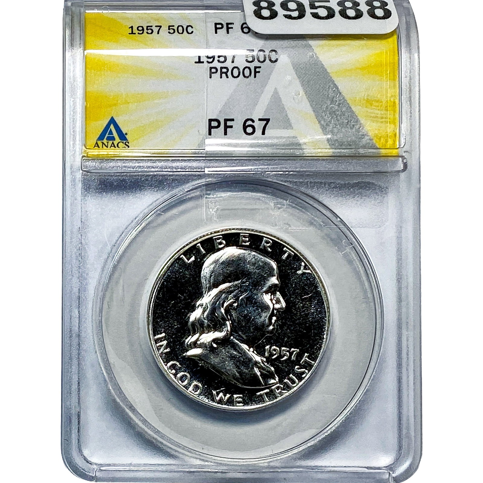 1957 Franklin Half Dollar ANACS PF67 PROOF: 1957 Franklin Half Dollar ANACS PF67 PROOF