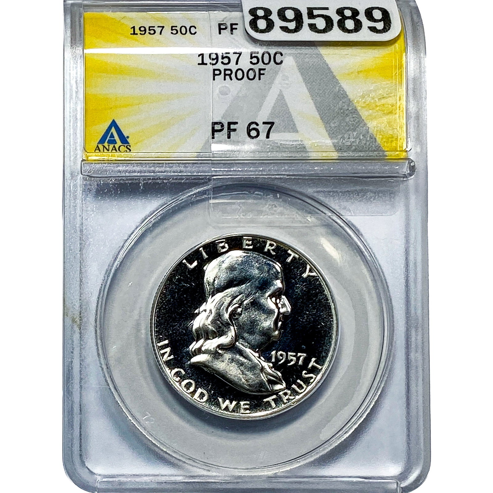 1957 Franklin Half Dollar ANACS PF67 PROOF: 1957 Franklin Half Dollar ANACS PF67 PROOF