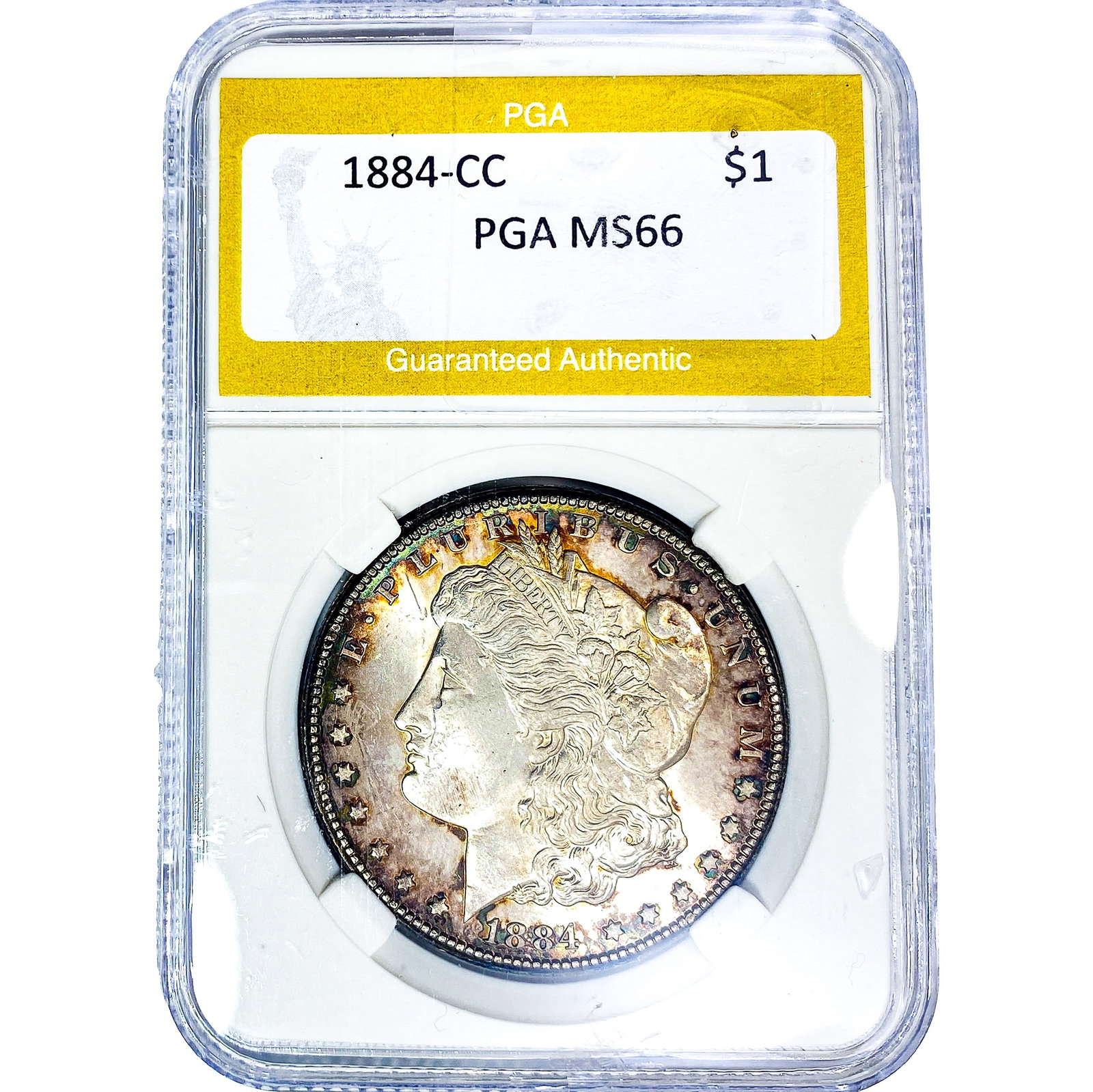 1884-CC Morgan Silver Dollar PGA MS66: 1884-CC Morgan Silver Dollar PGA MS66