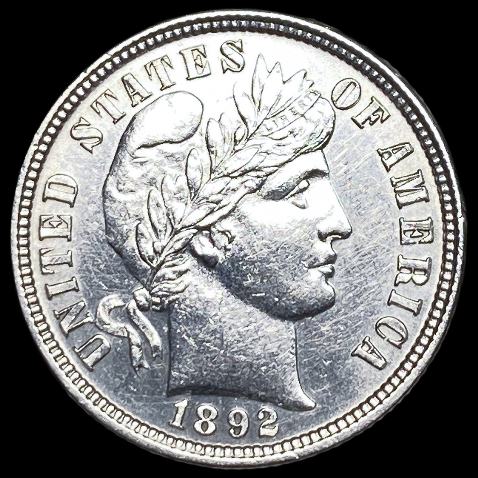 1892 Silver Barber Dime UNCIRCULATED: 1892 Silver Barber Dime UNCIRCULATED