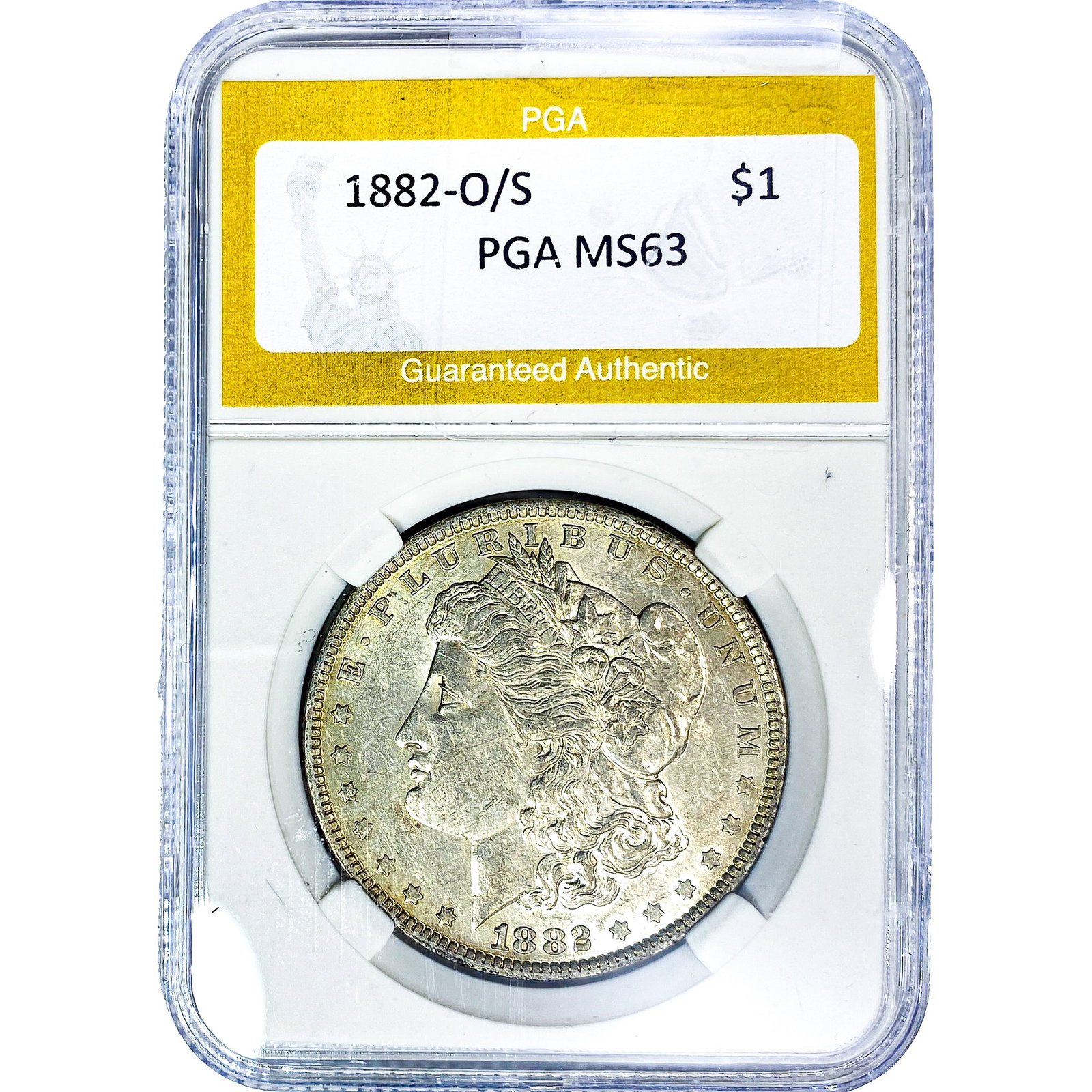 1882-O/S Morgan Silver Dollar PGA MS63 (1 of 2)