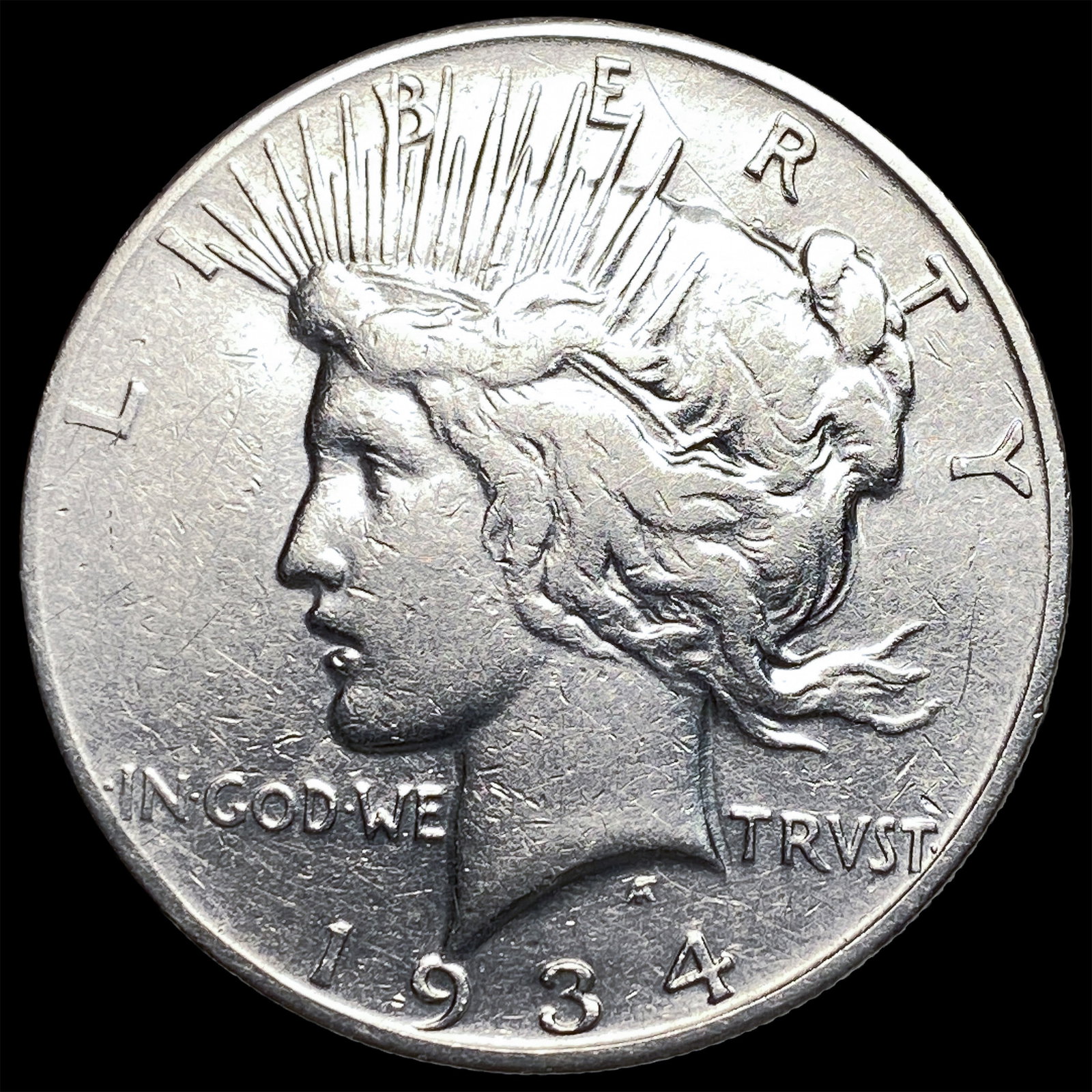 1934-S Peace Silver Dollar LIGHTLY CIRCULATED: 1934-S Peace Silver Dollar LIGHTLY CIRCULATED