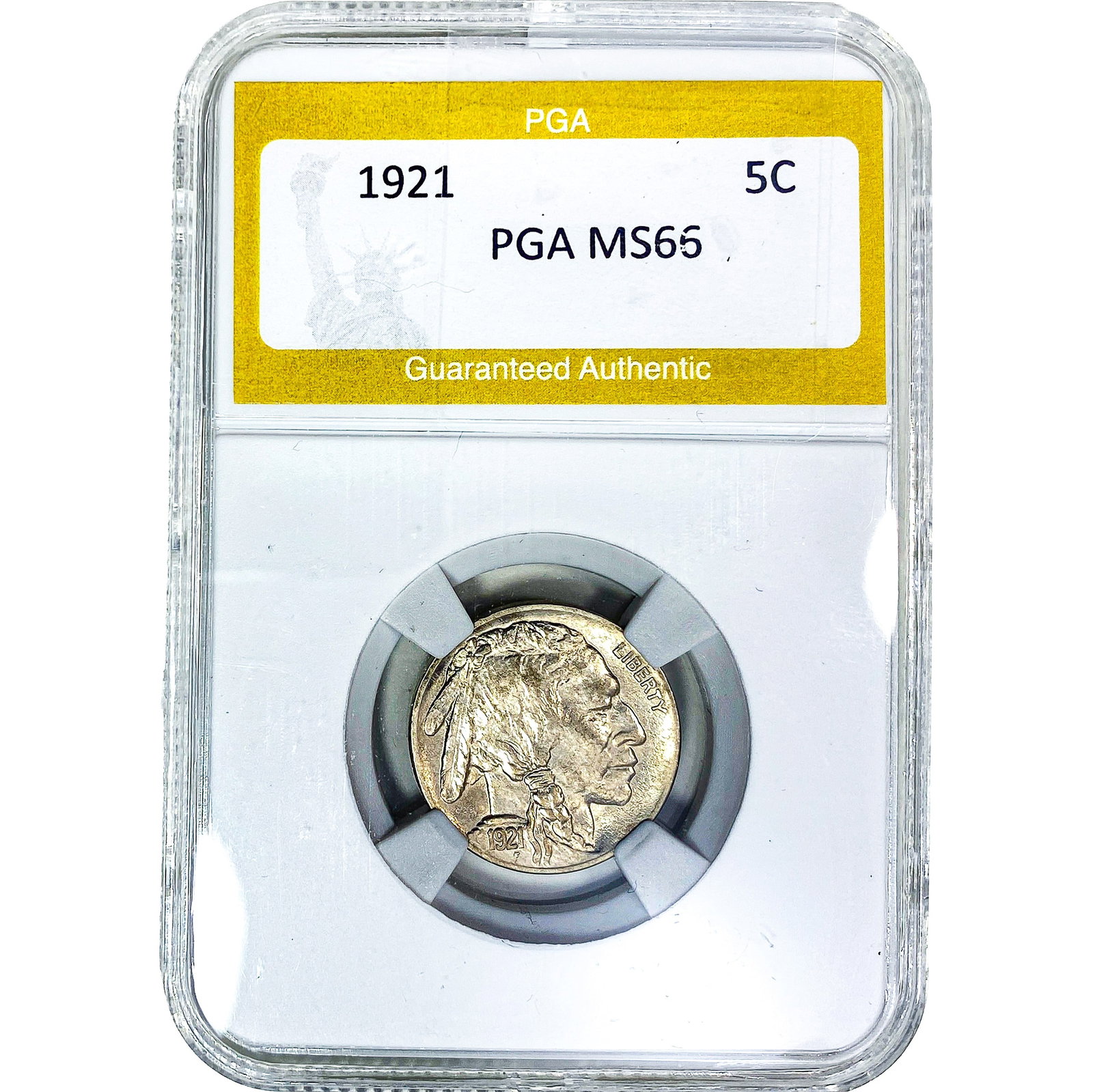 1921 Buffalo Nickel PGA MS66: 1921 Buffalo Nickel PGA MS66