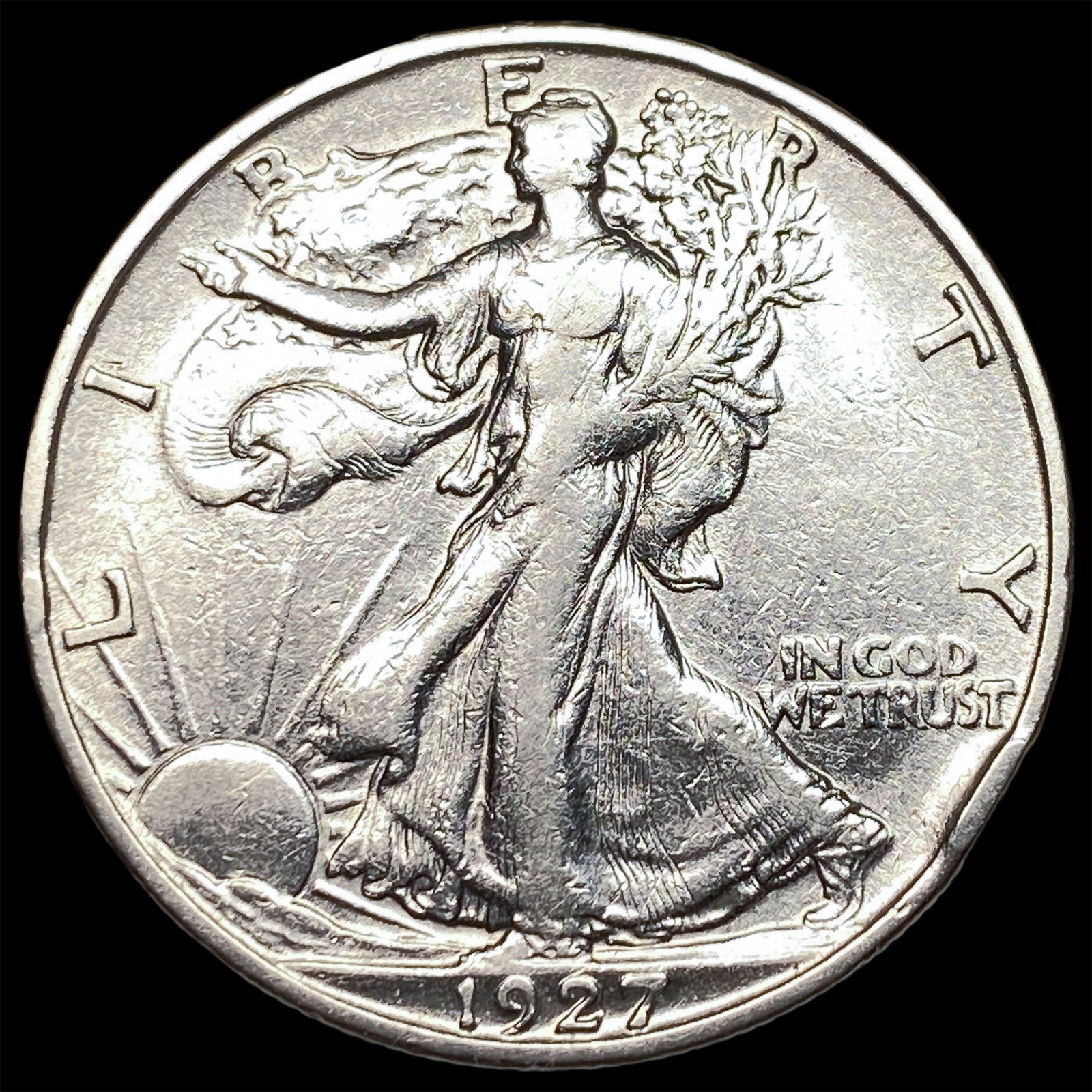 1927-S Silver Walking Liberty Half Dollar NEARLY UNCIRCULATED: 1927-S Silver Walking Liberty Half Dollar NEARLY UNCIRCULATED