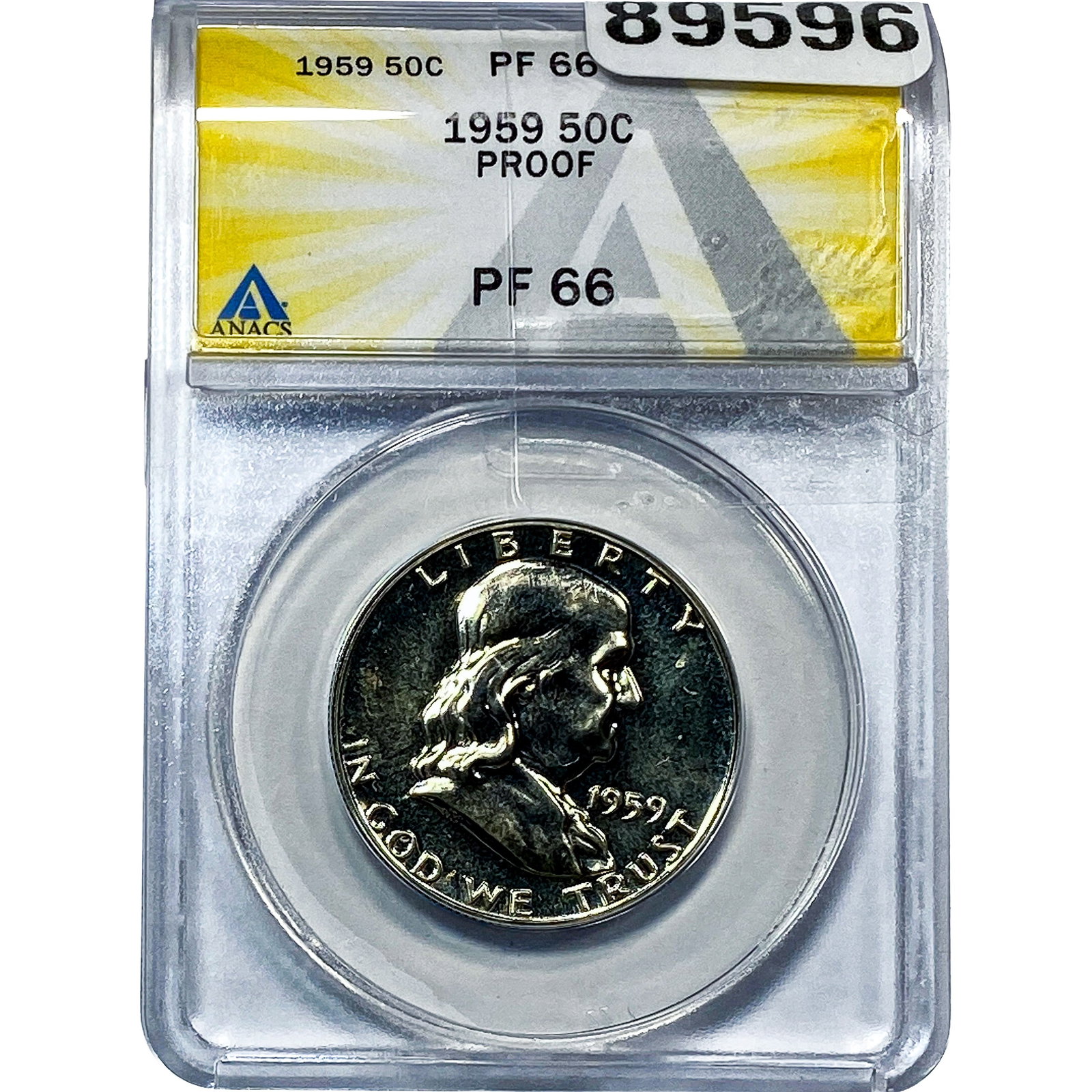 1959 Franklin Half Dollar ANACS PF66 PROOF: 1959 Franklin Half Dollar ANACS PF66 PROOF