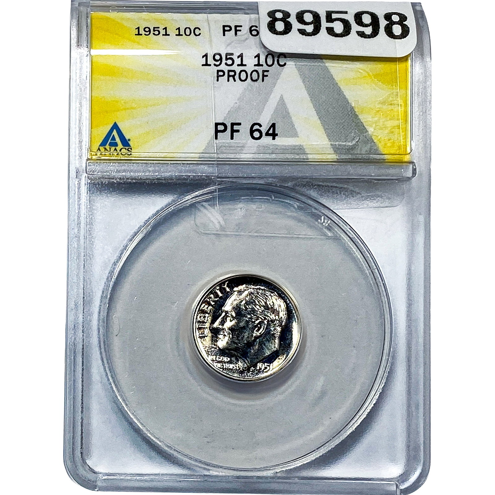 1951 Roosevelt Dime ANACS PF64 PROOF (1 of 2)