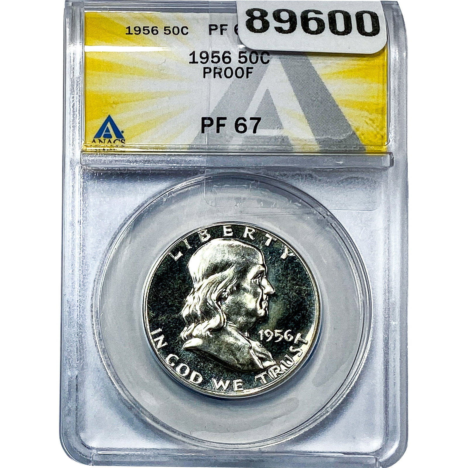 1956 Franklin Half Dollar ANACS PF67 PROOF: 1956 Franklin Half Dollar ANACS PF67 PROOF