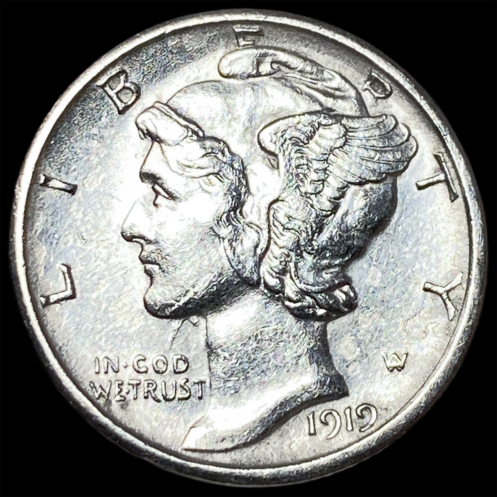 1919-D Silver Mercury Dime CLOSELY UNCIRCULATED: 1919-D Silver Mercury Dime CLOSELY UNCIRCULATED