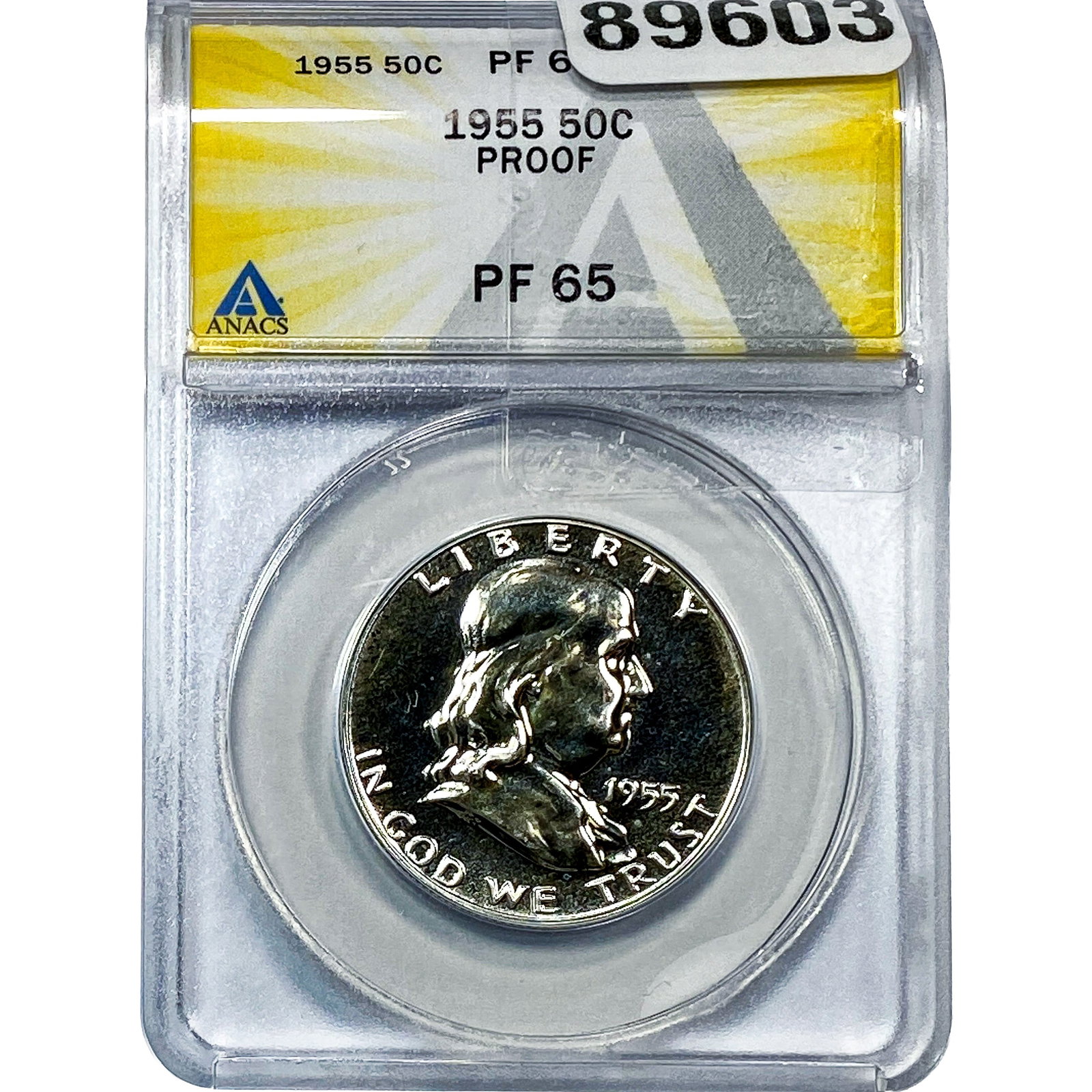 1955 Franklin Half Dollar ANACS PF65 PROOF: 1955 Franklin Half Dollar ANACS PF65 PROOF
