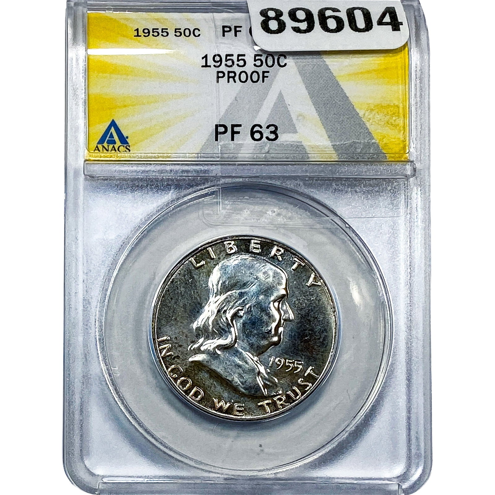 1955 Franklin Half Dollar ANACS PF63 PROOF: 1955 Franklin Half Dollar ANACS PF63 PROOF