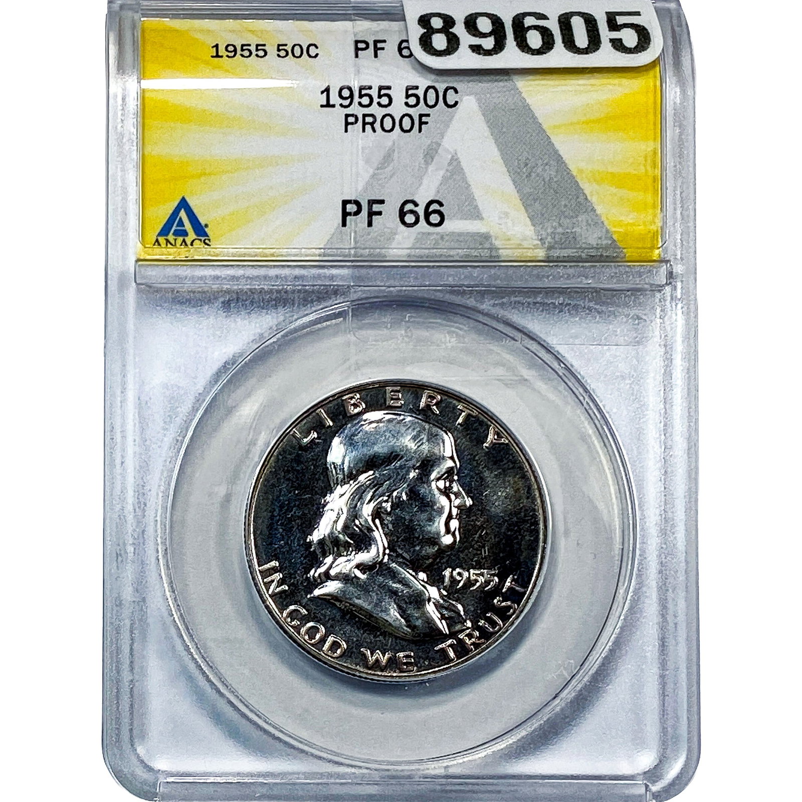 1955 Franklin Half Dollar ANACS PF66 PROOF: 1955 Franklin Half Dollar ANACS PF66 PROOF