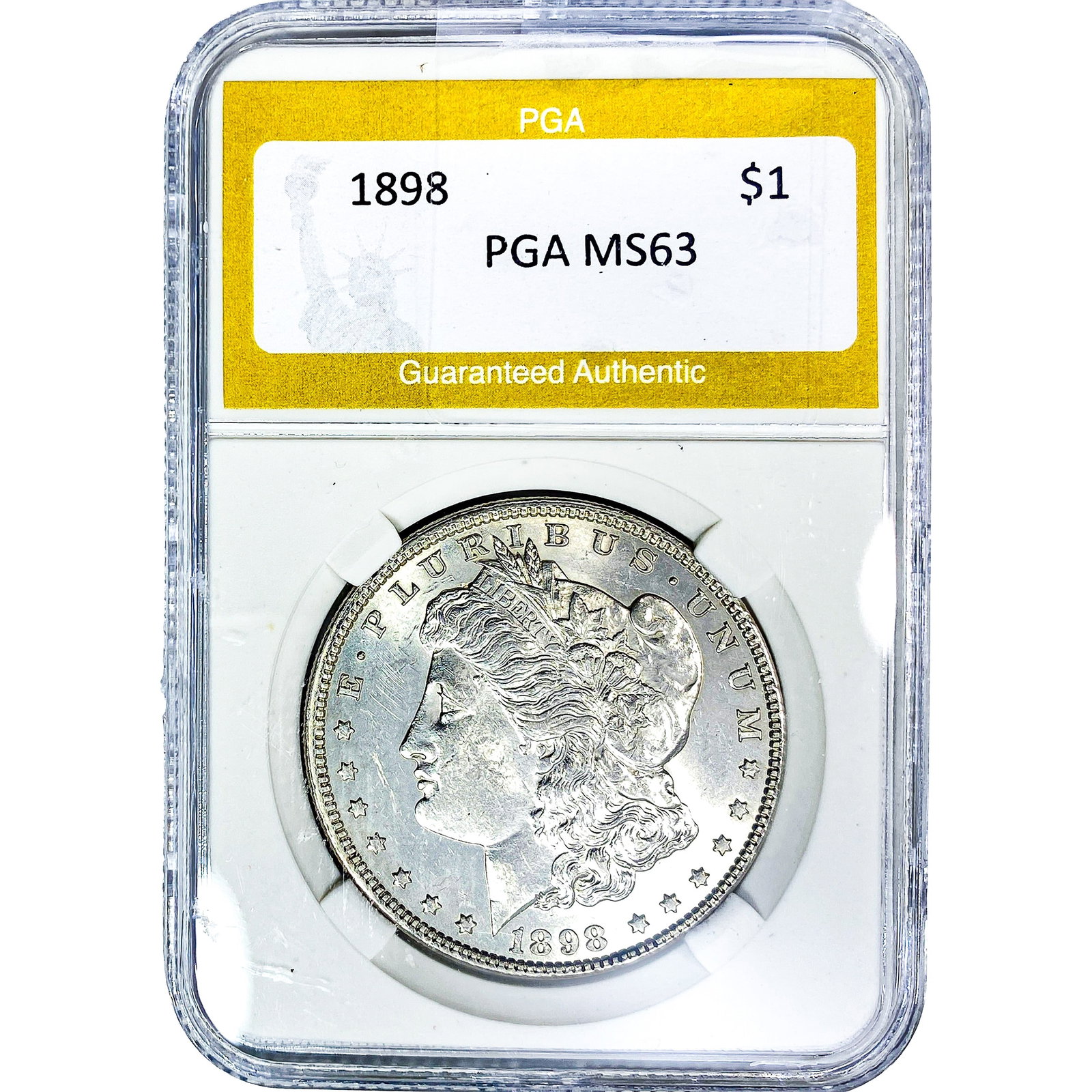1898 Morgan Silver Dollar PGA MS63: 1898 Morgan Silver Dollar PGA MS63