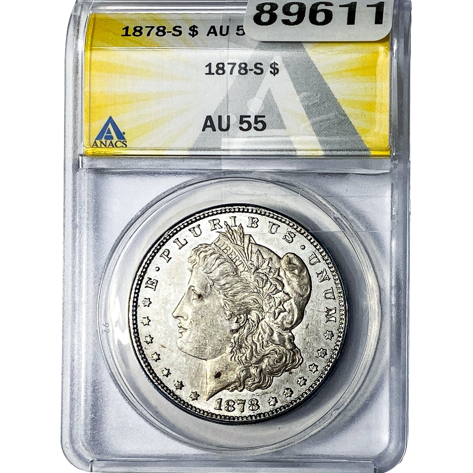 1878-S Morgan Silver Dollar ANACS AU55: 1878-S Morgan Silver Dollar ANACS AU55