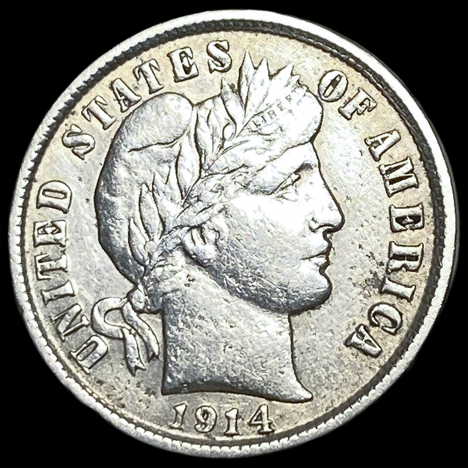 1914-D Silver Barber Dime CLOSELY UNCIRCULATED: 1914-D Silver Barber Dime CLOSELY UNCIRCULATED