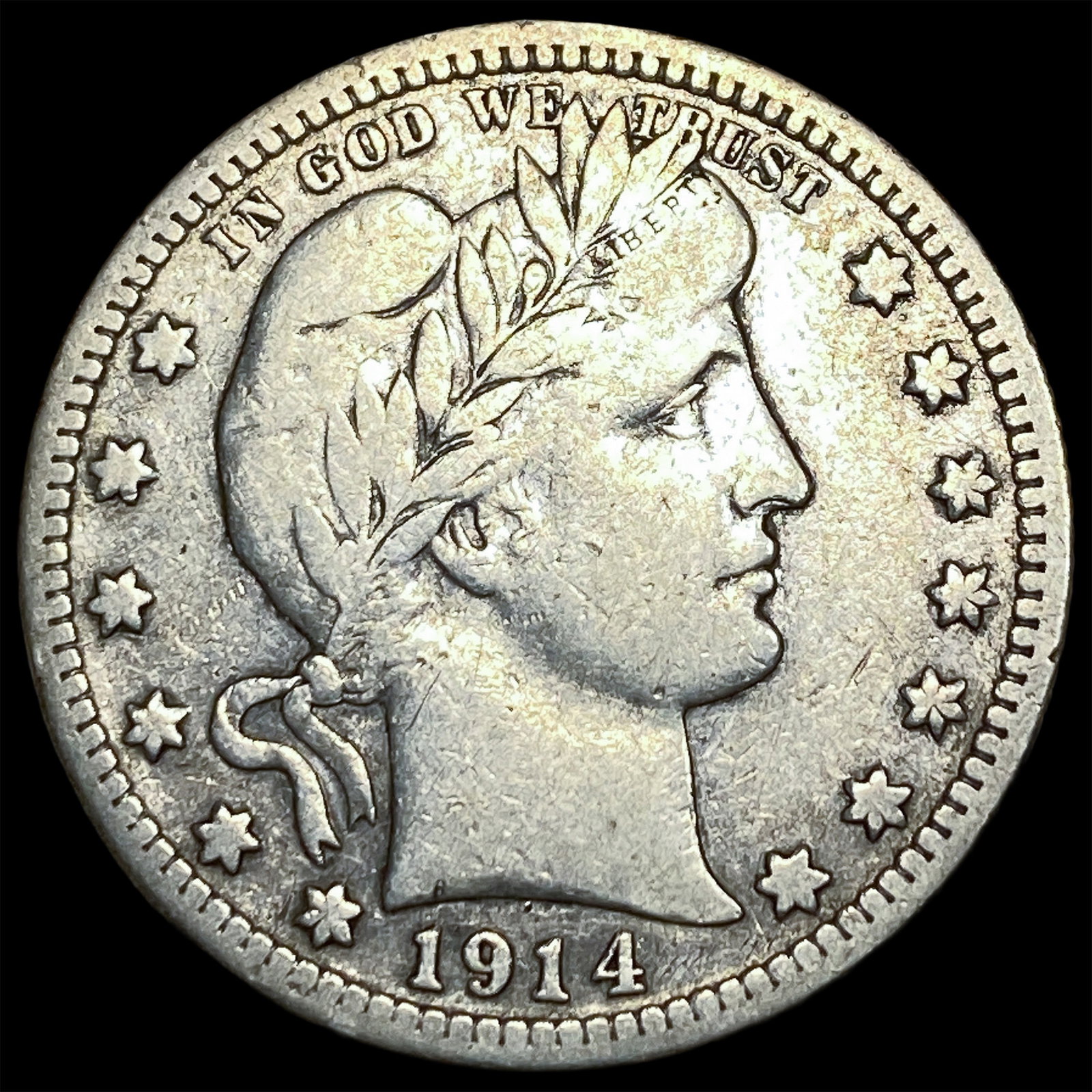 1914-S Barber Silver Quarter LIGHTLY CIRCULATED (1 of 2)