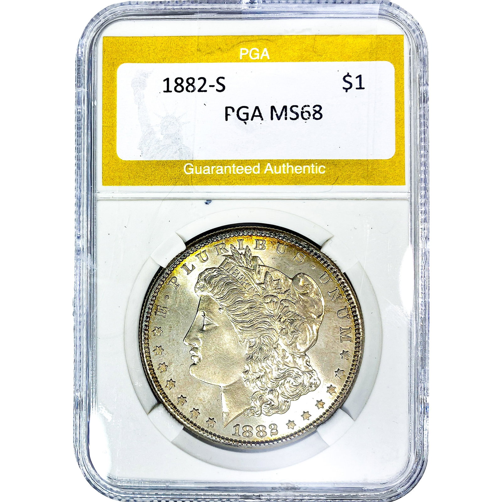 1882-S Morgan Silver Dollar PGA MS68: 1882-S Morgan Silver Dollar PGA MS68