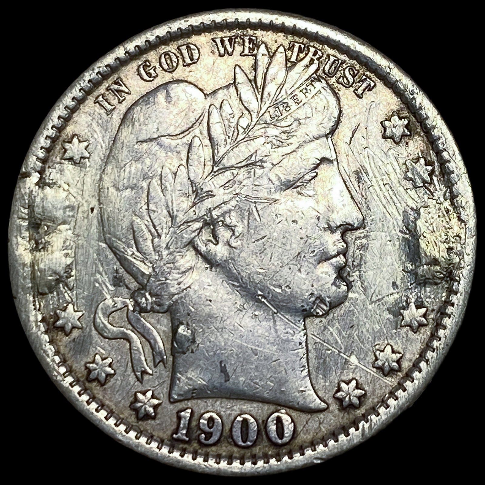 1900-S Silver Barber Quarter HIGH GRADE: 1900-S Silver Barber Quarter HIGH GRADE