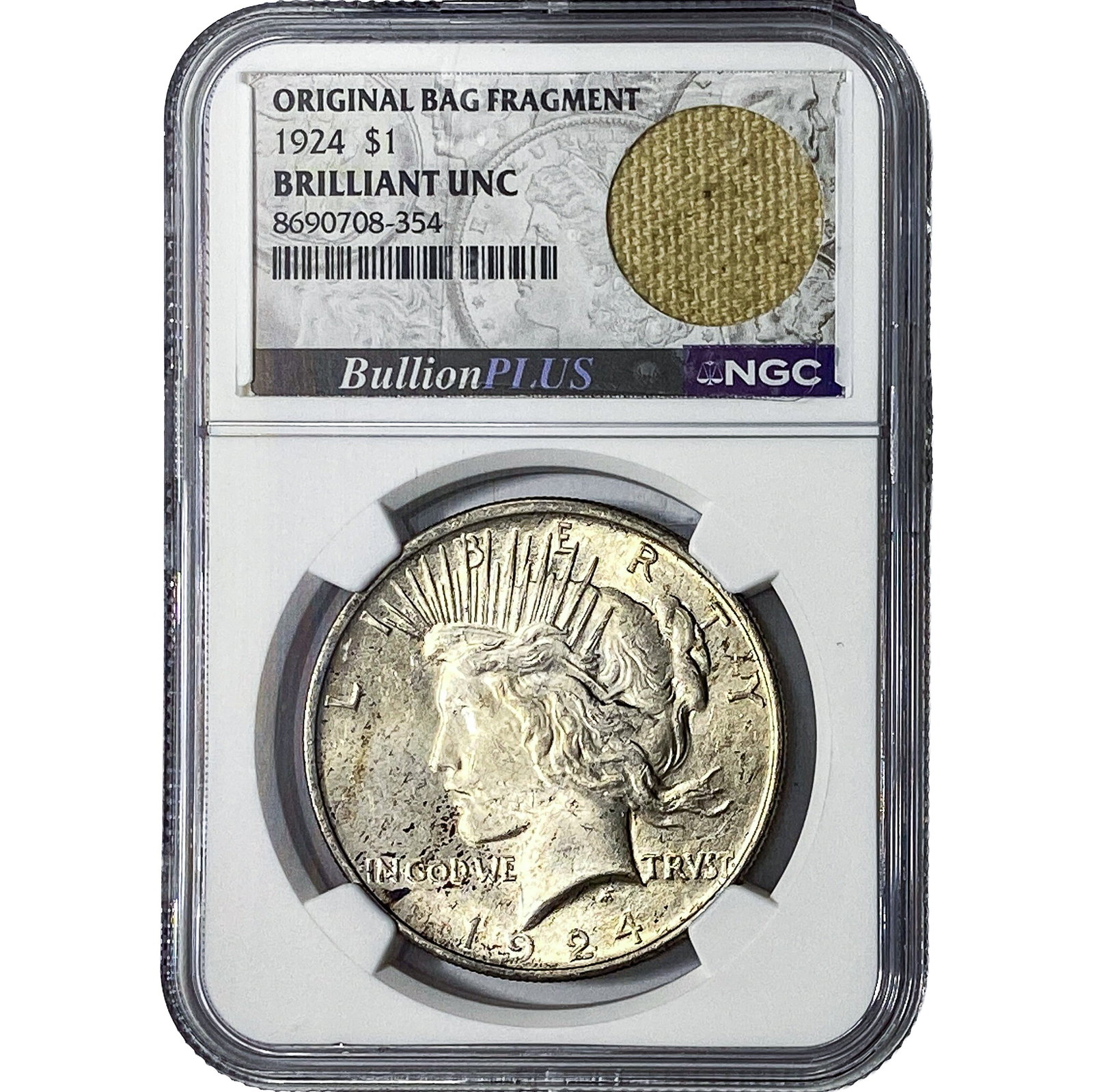 1924 Silver Peace Dollar NGC Brilliant Unc (1 of 2)