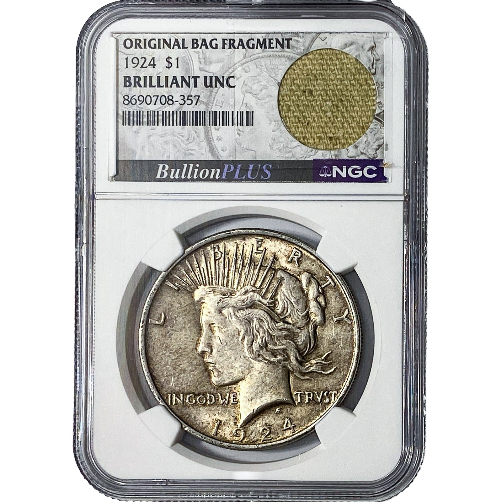1924 Silver Peace Dollar NGC Brilliant Unc (1 of 2)