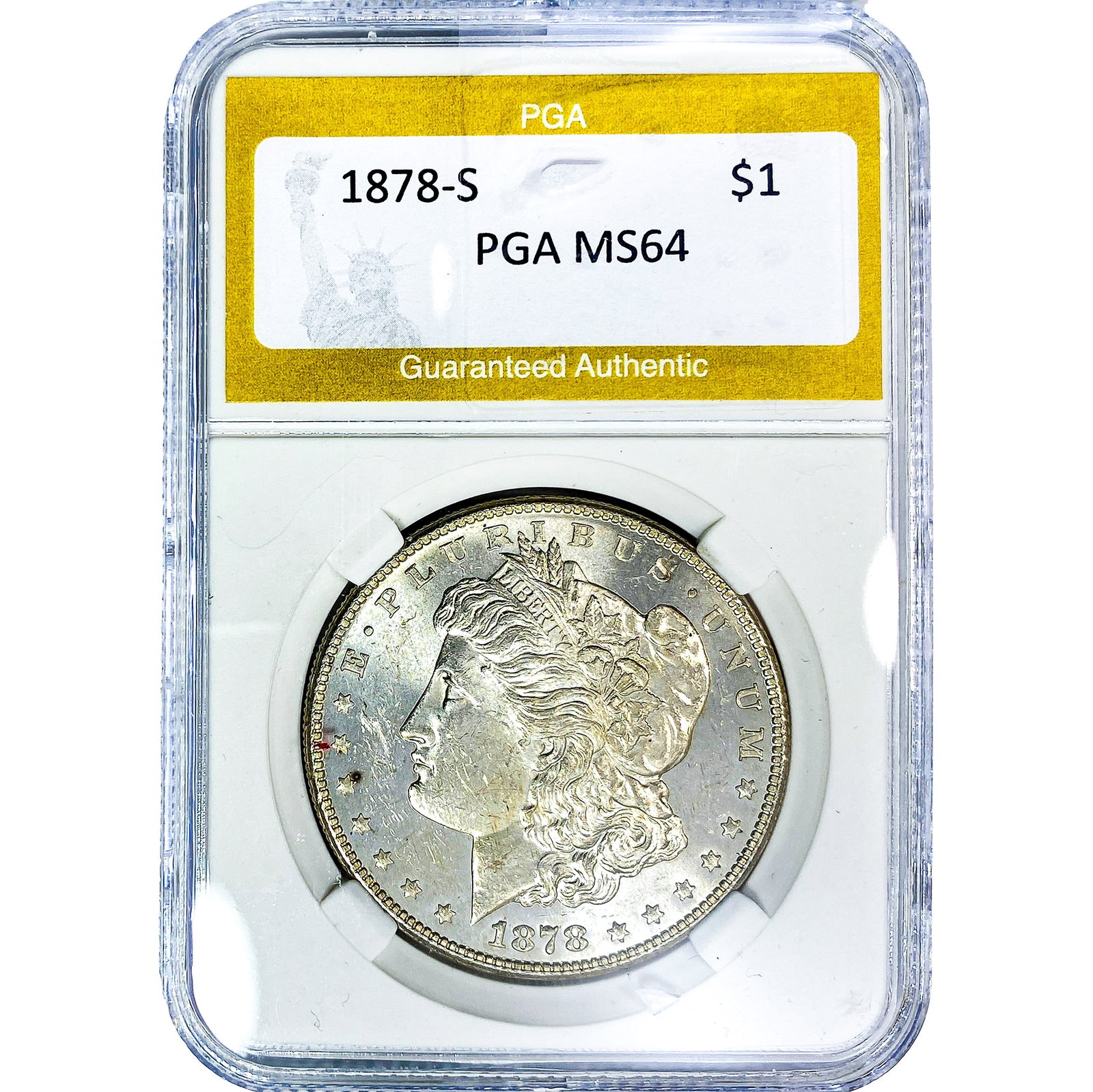 1878-S Morgan Silver Dollar PGA MS64: 1878-S Morgan Silver Dollar PGA MS64