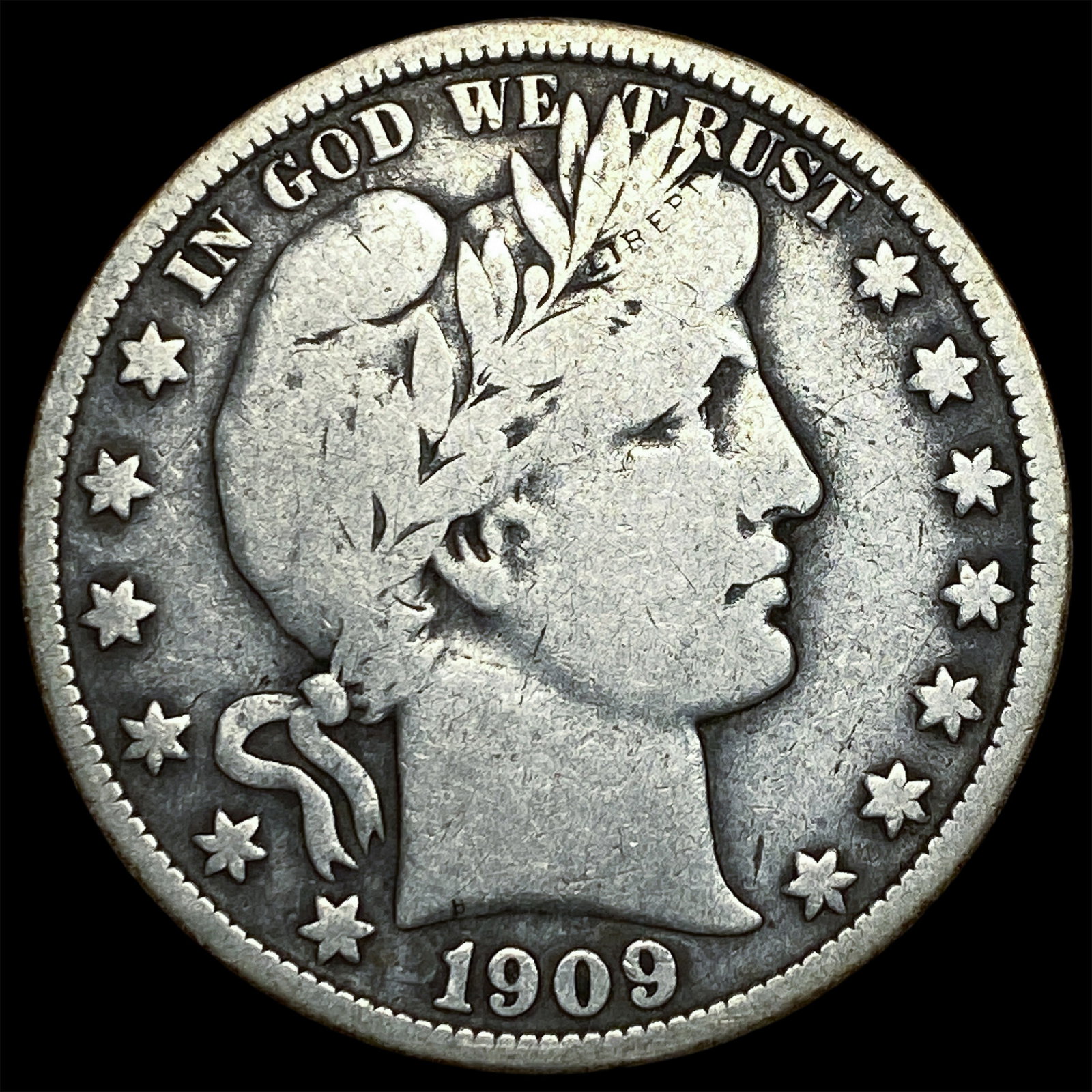 1909 Silver Barber Half Dollar LIGHTLY CIRCULATED: 1909 Silver Barber Half Dollar LIGHTLY CIRCULATED