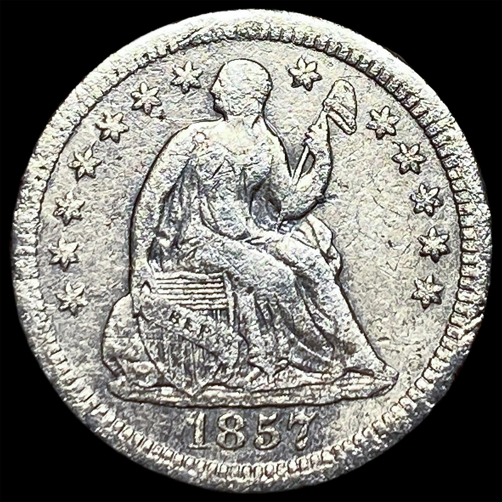 1857-O Silver Seated Liberty Half Dime HIGH GRADE: 1857-O Silver Seated Liberty Half Dime HIGH GRADE