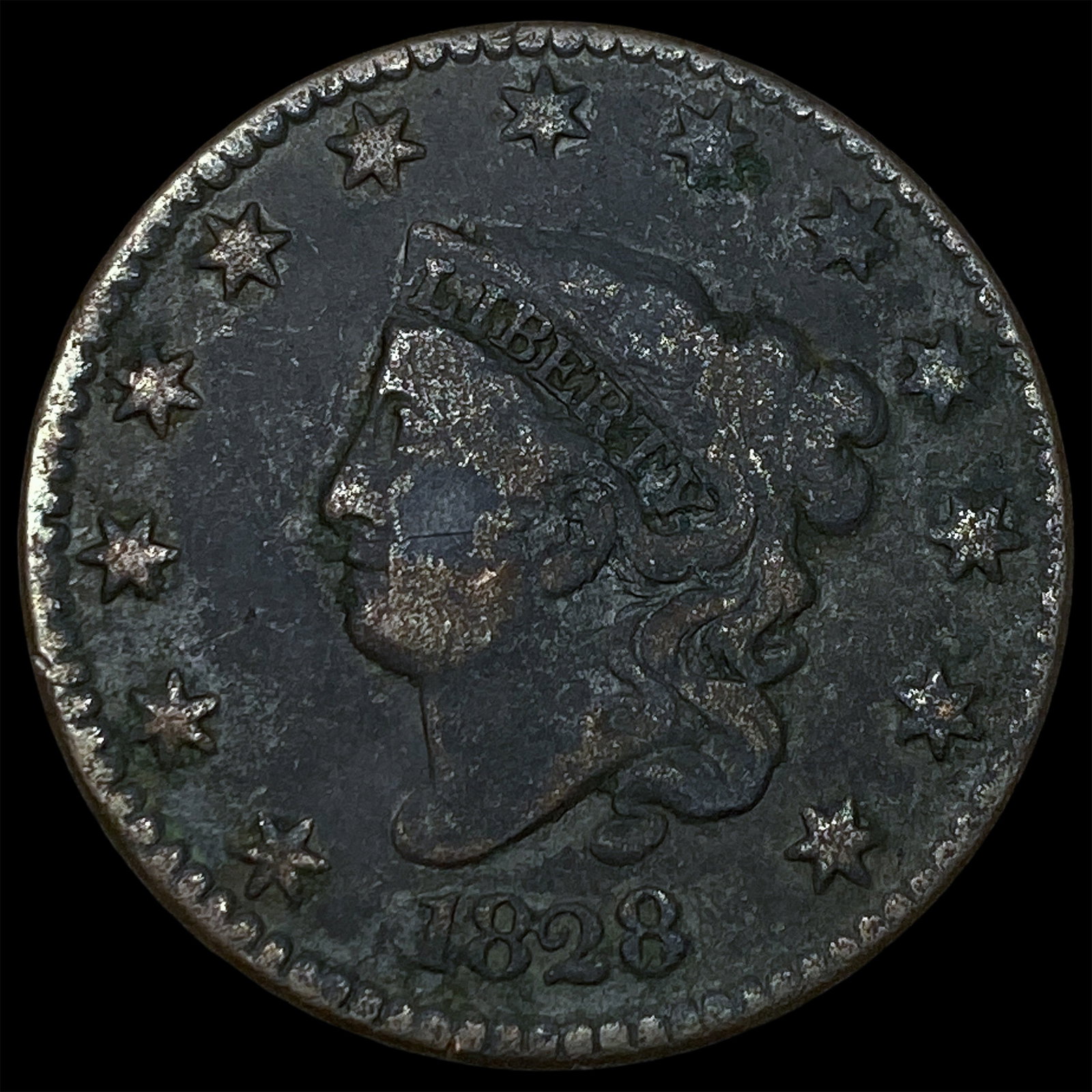 1828 Coronet Head Large Cent LIGHTLY CIRCULATED: 1828 Coronet Head Large Cent LIGHTLY CIRCULATED