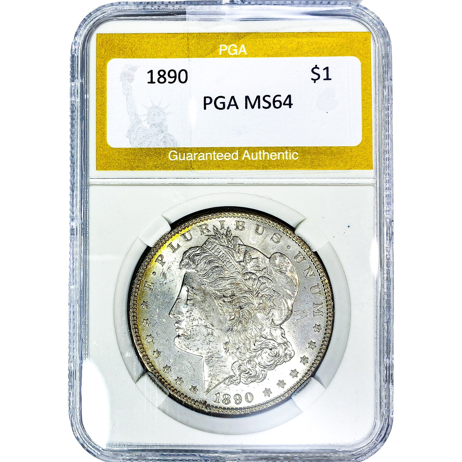 1890 Morgan Silver Dollar PGA MS64: 1890 Morgan Silver Dollar PGA MS64