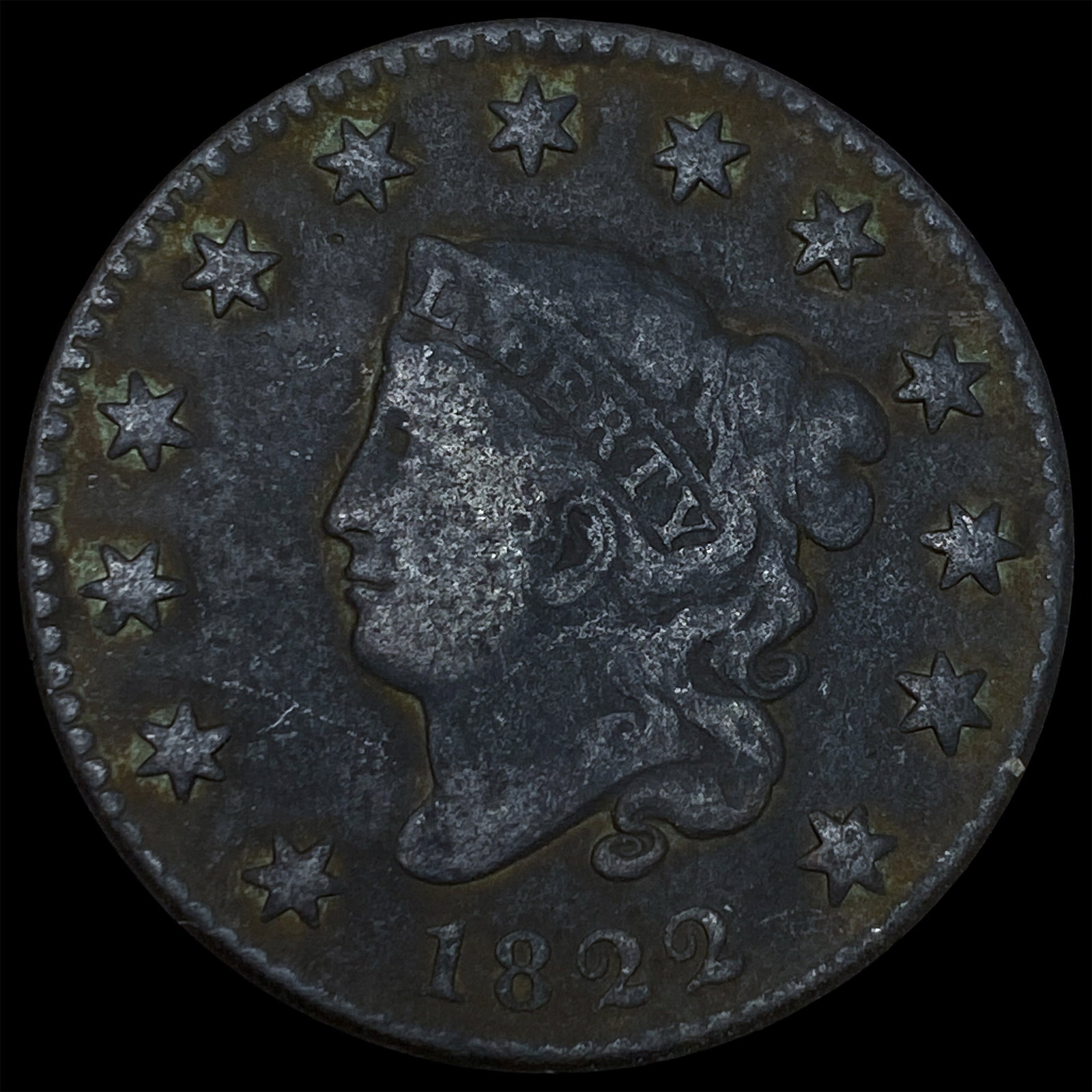 1822 Coronet Head Large Cent LIGHTLY CIRCULATED: 1822 Coronet Head Large Cent LIGHTLY CIRCULATED