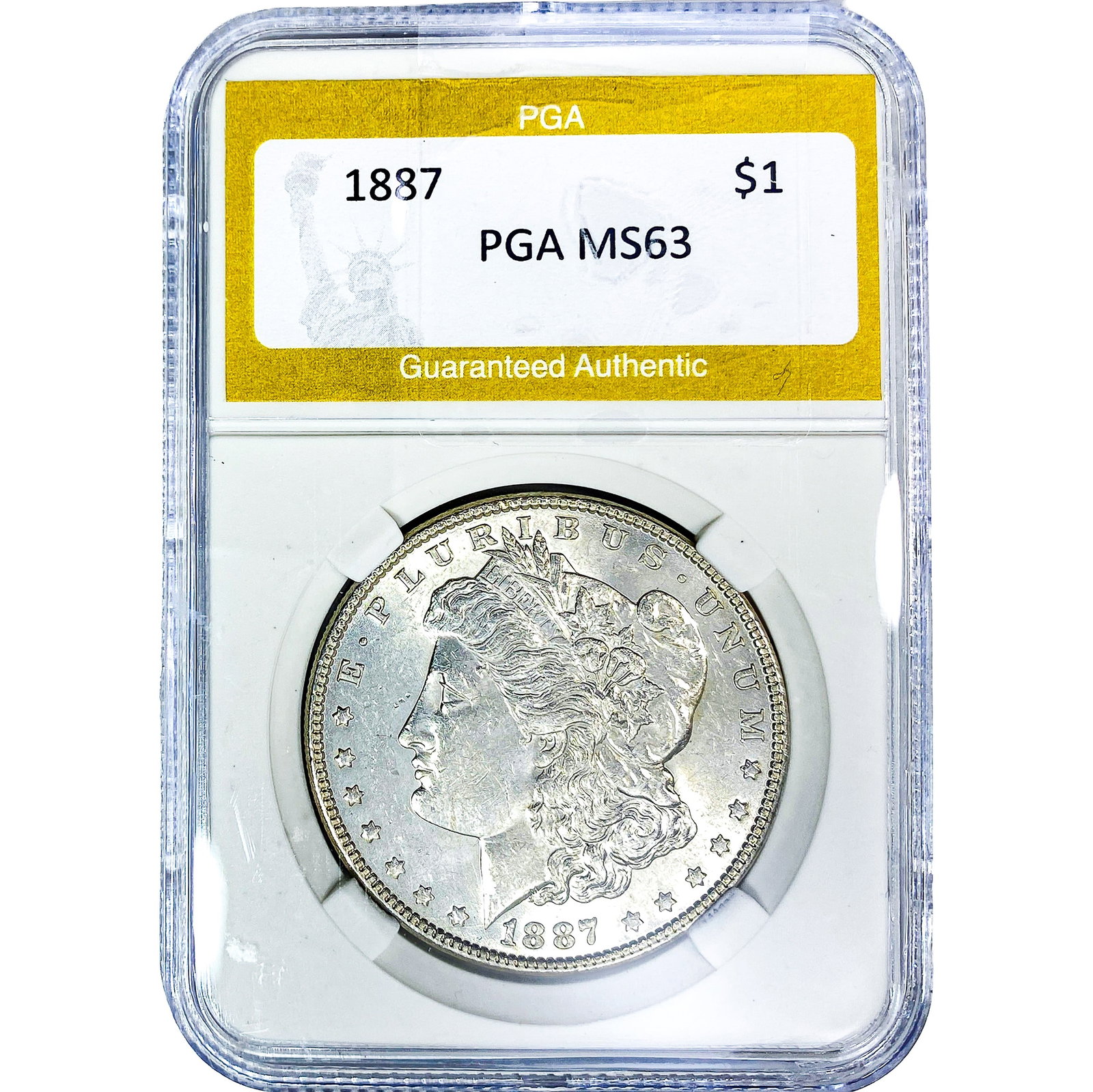 1887 Morgan Silver Dollar PGA MS63: 1887 Morgan Silver Dollar PGA MS63