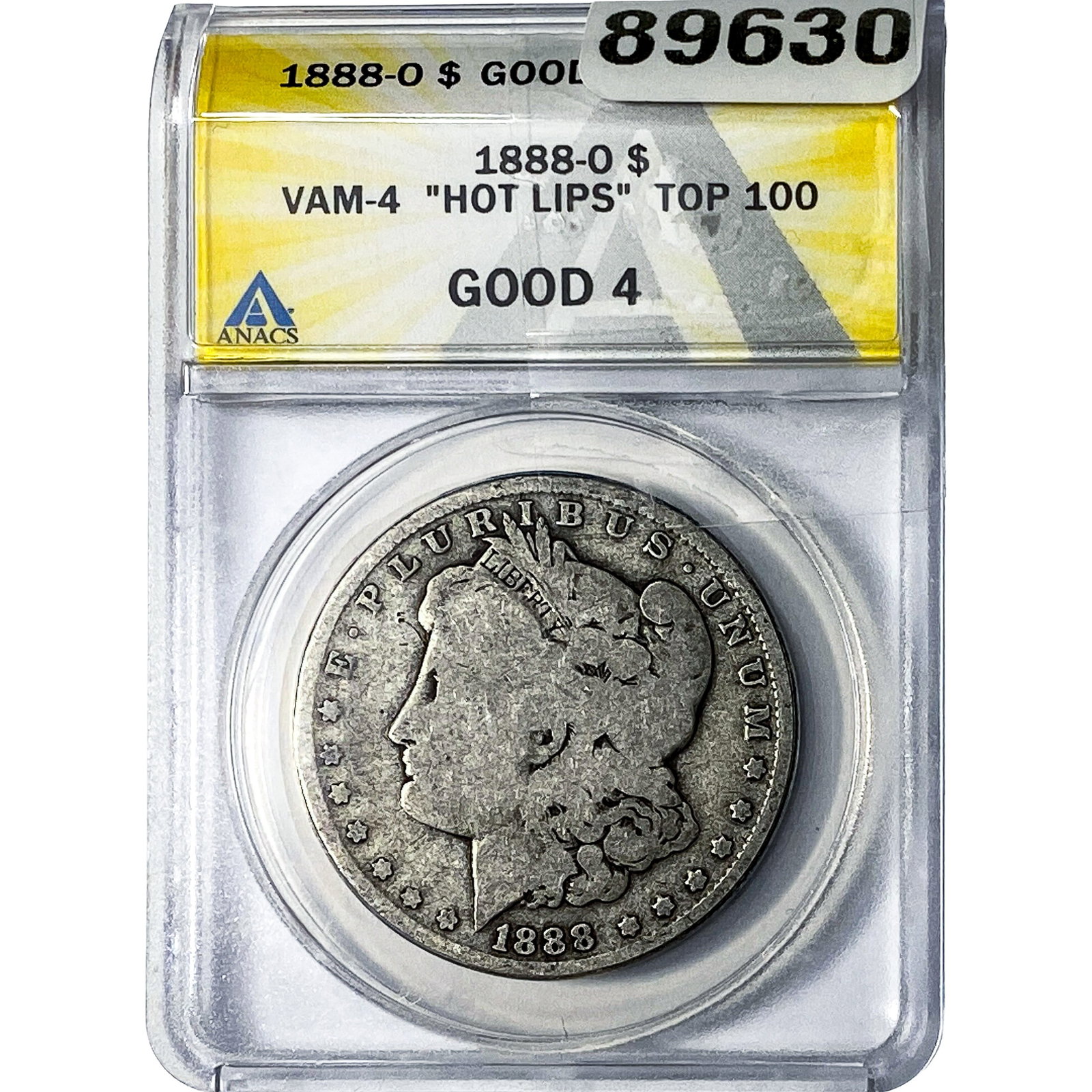 1880-D Morgan Silver Dollar ANACS GOOD4 HOT LIPS: 1880-D Morgan Silver Dollar ANACS GOOD4 HOT LIPS