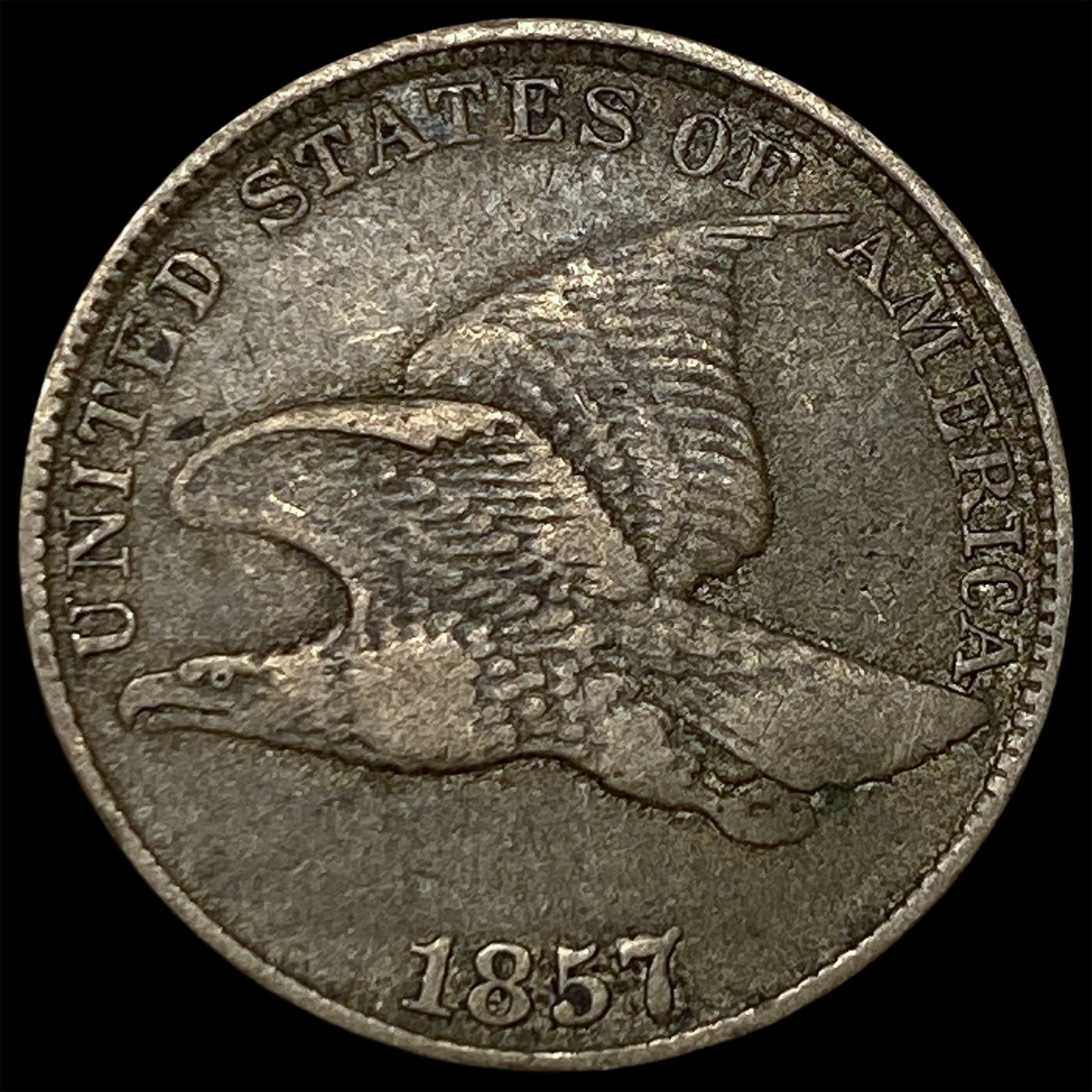 1857 Flying Eagle Cent NEARLY UNCIRCULATED: 1857 Flying Eagle Cent NEARLY UNCIRCULATED