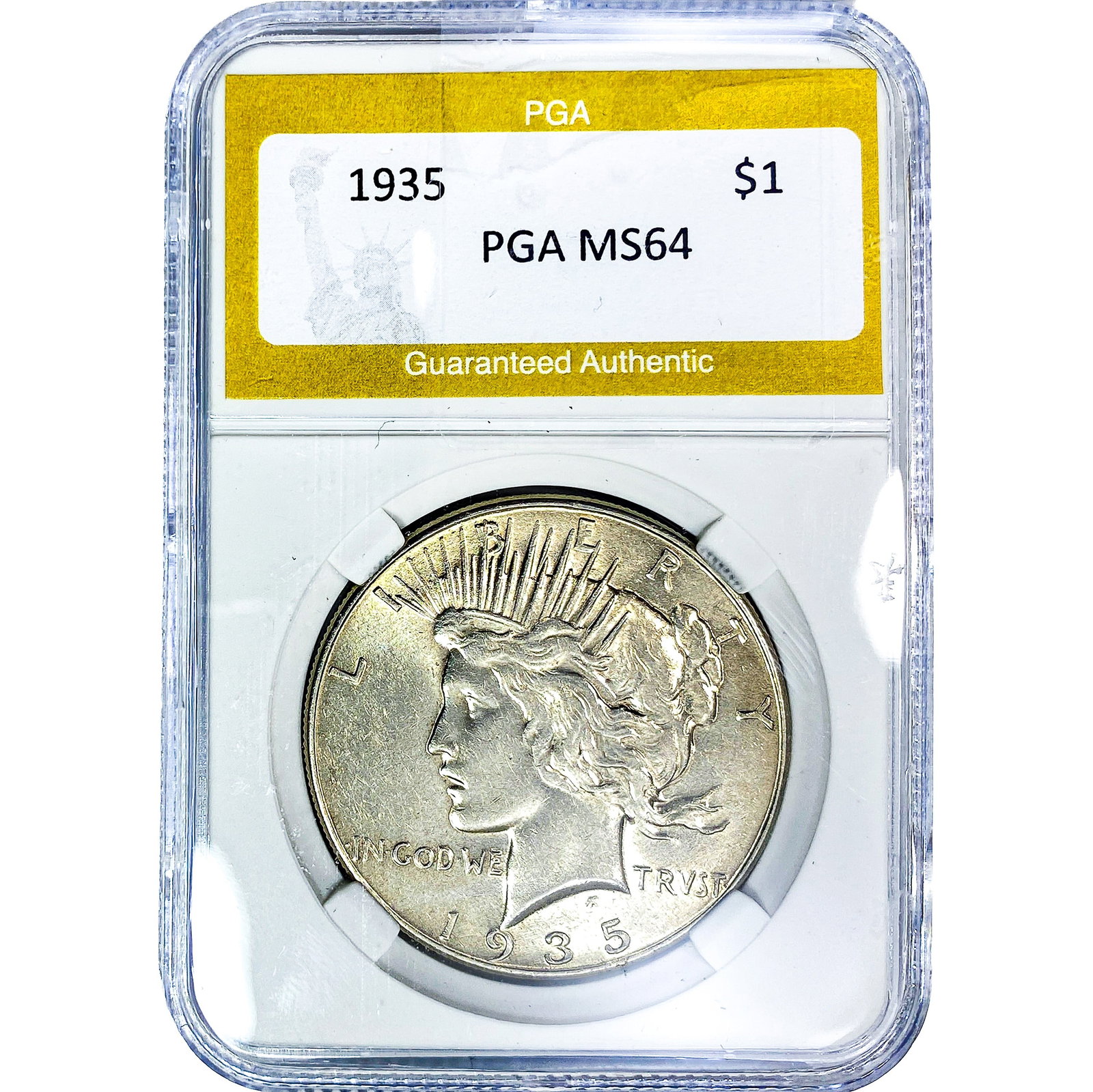 1935 Silver Peace Dollar PGA MS64: 1935 Silver Peace Dollar PGA MS64