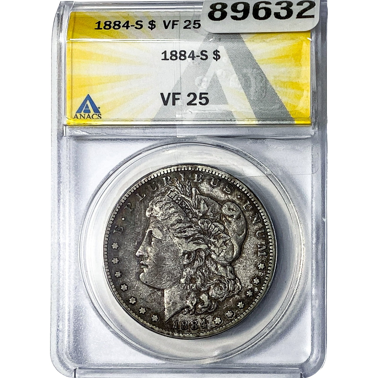1884-S Morgan Silver Dollar ANACS VF25: 1884-S Morgan Silver Dollar ANACS VF25