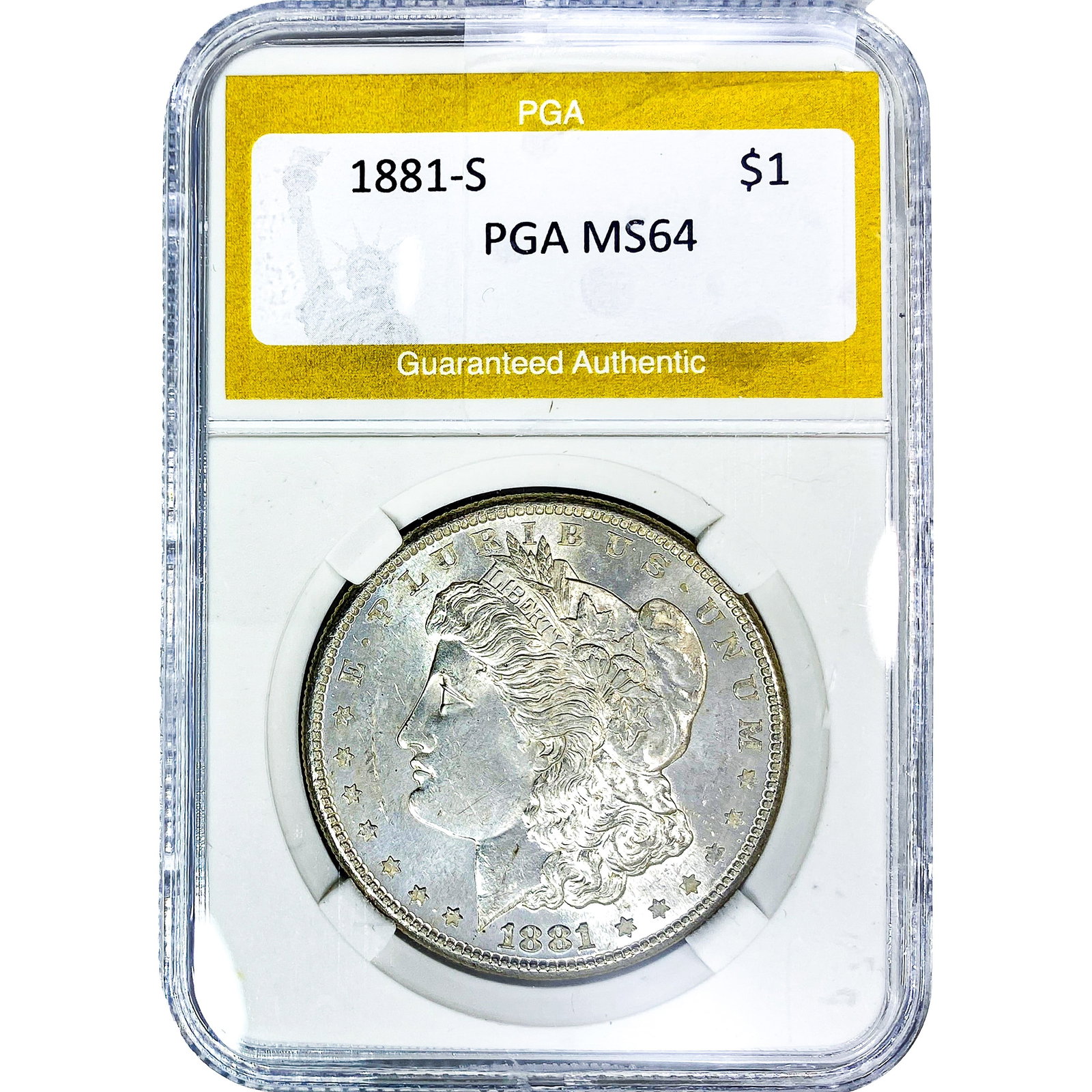 1881-S Morgan Silver Dollar PGA MS64: 1881-S Morgan Silver Dollar PGA MS64