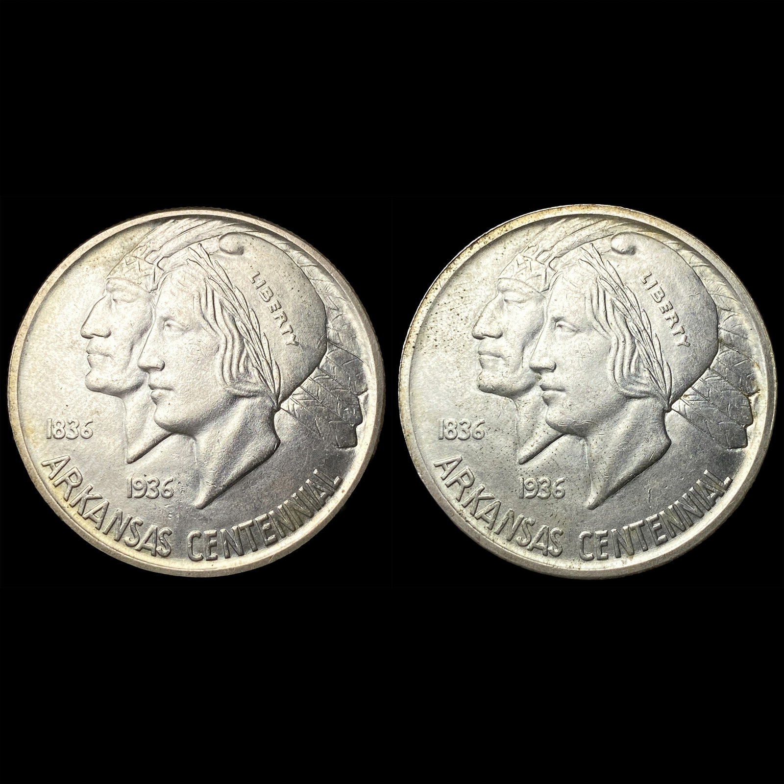 [2]1936-S Arkansas Silver Half Dollars UNCIRCULATED (1 of 2)