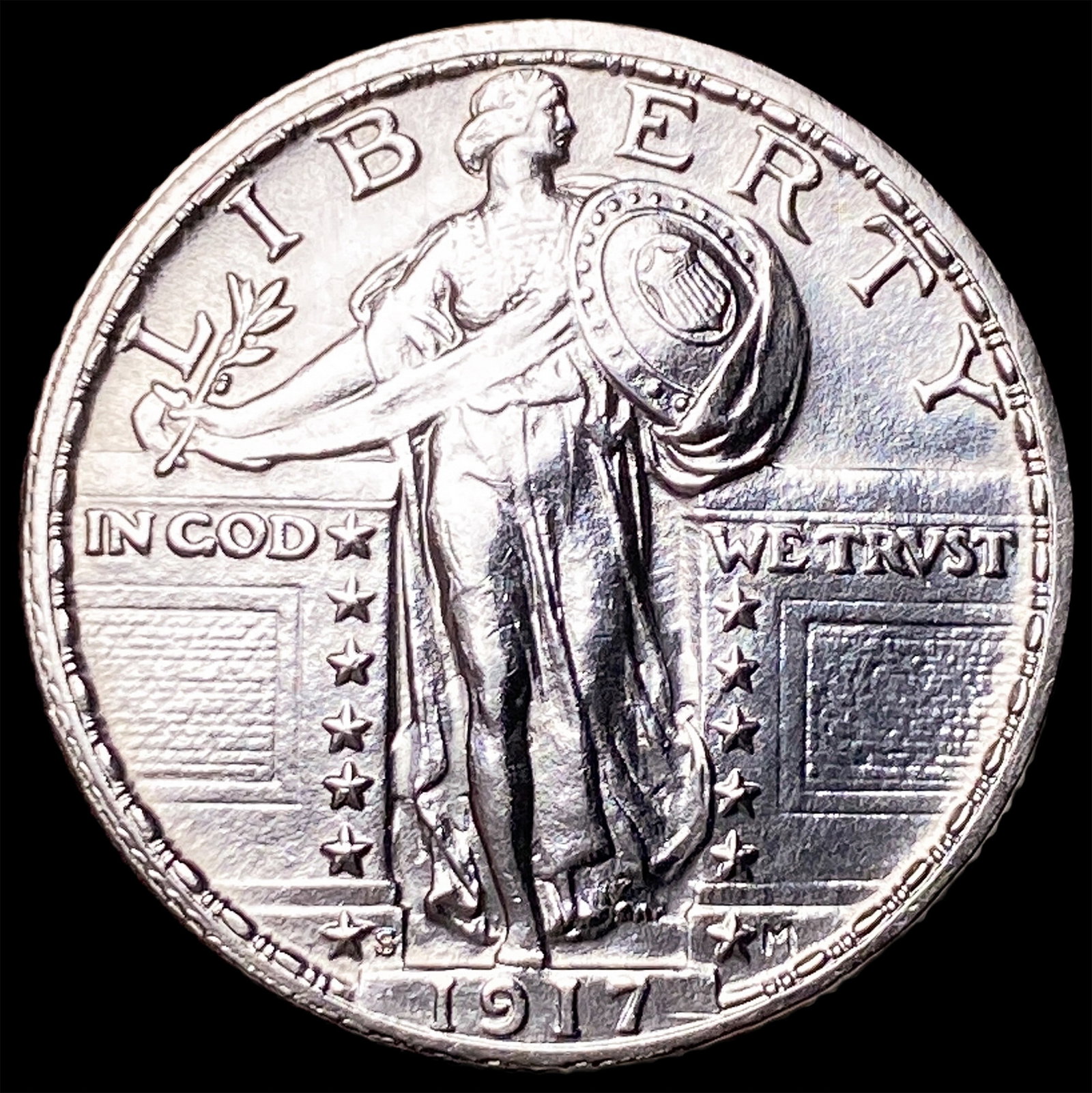 1917-S Type 2 Standing Liberty Quarter CLOSELY UNCIRCULATED: 1917-S Type 2 Standing Liberty Quarter CLOSELY UNCIRCULATED