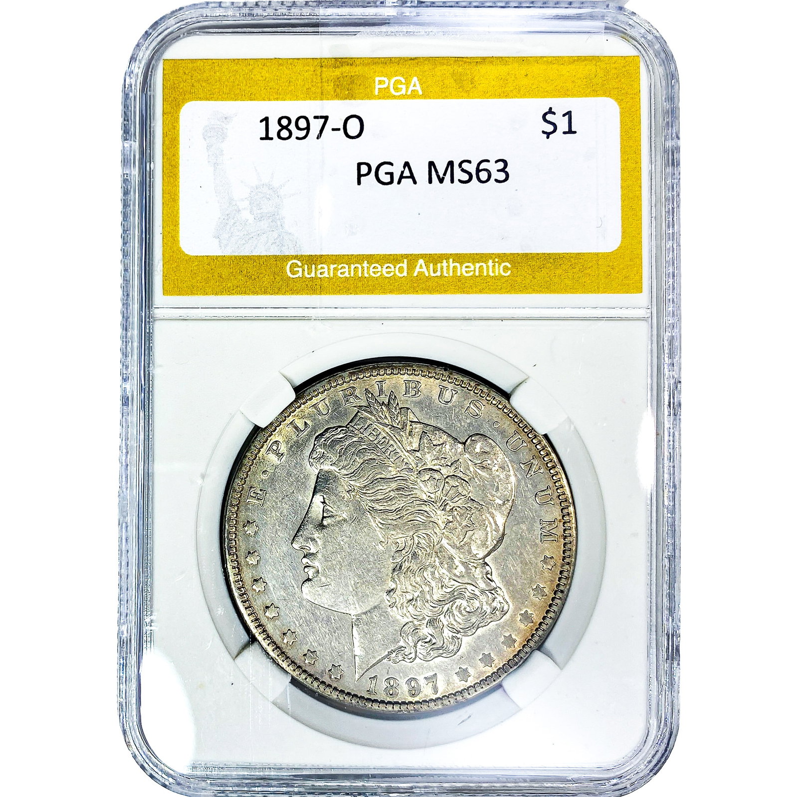 1897-O Morgan Silver Dollar PGA MS63: 1897-O Morgan Silver Dollar PGA MS63