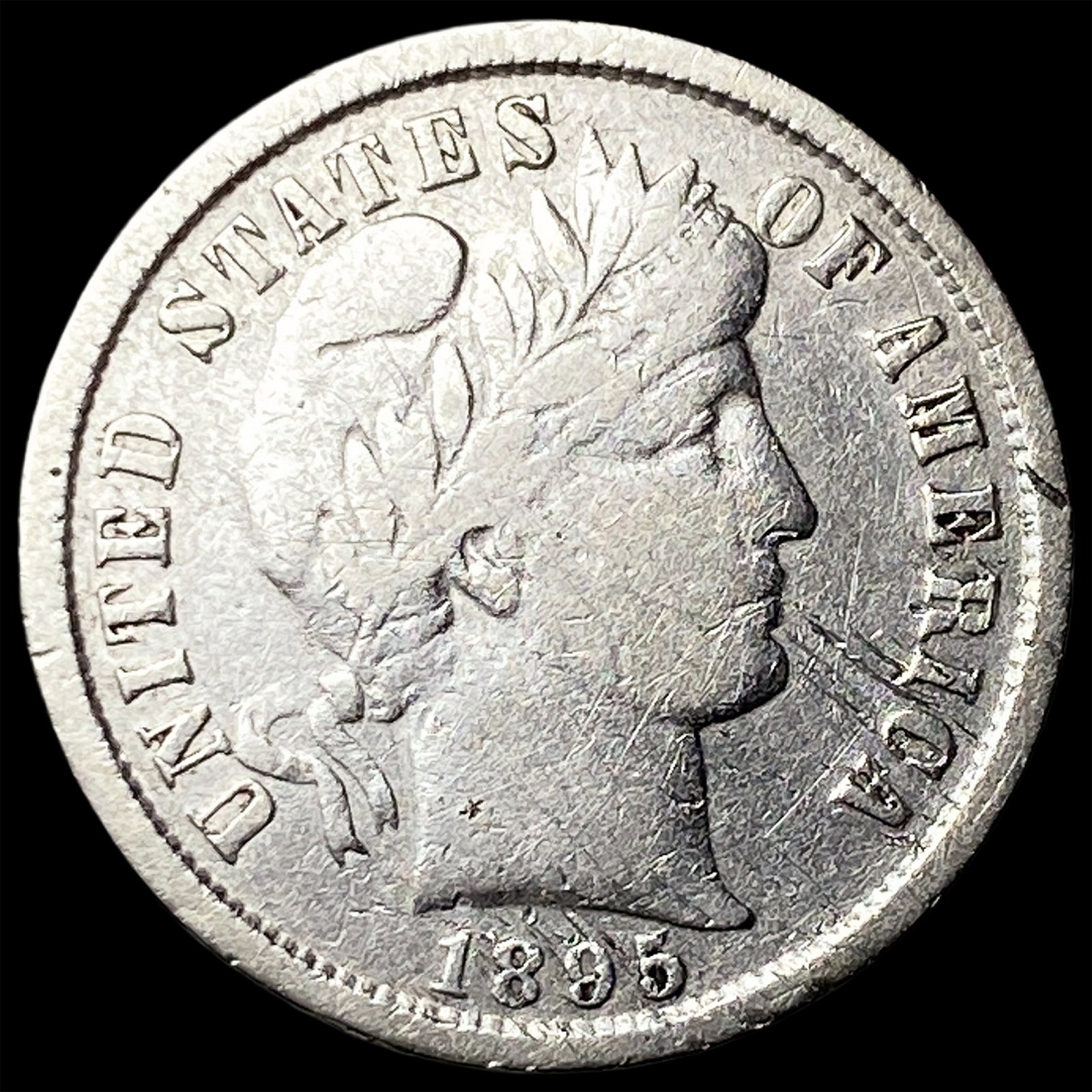 1895 Silver Barber Dime LIGHTLY CIRCULATED: 1895 Silver Barber Dime LIGHTLY CIRCULATED