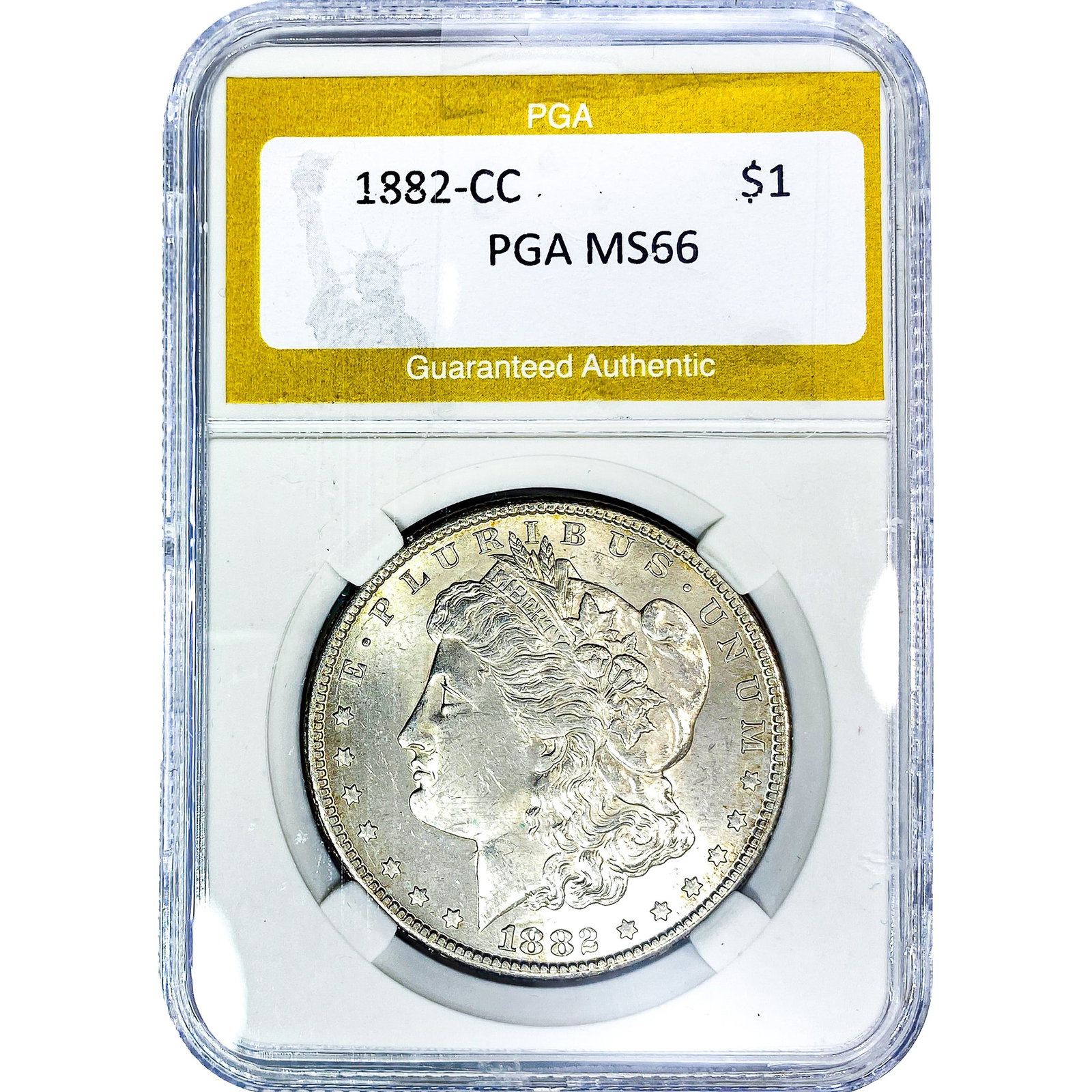 1882-CC Morgan Silver Dollar PGA MS66: 1882-CC Morgan Silver Dollar PGA MS66