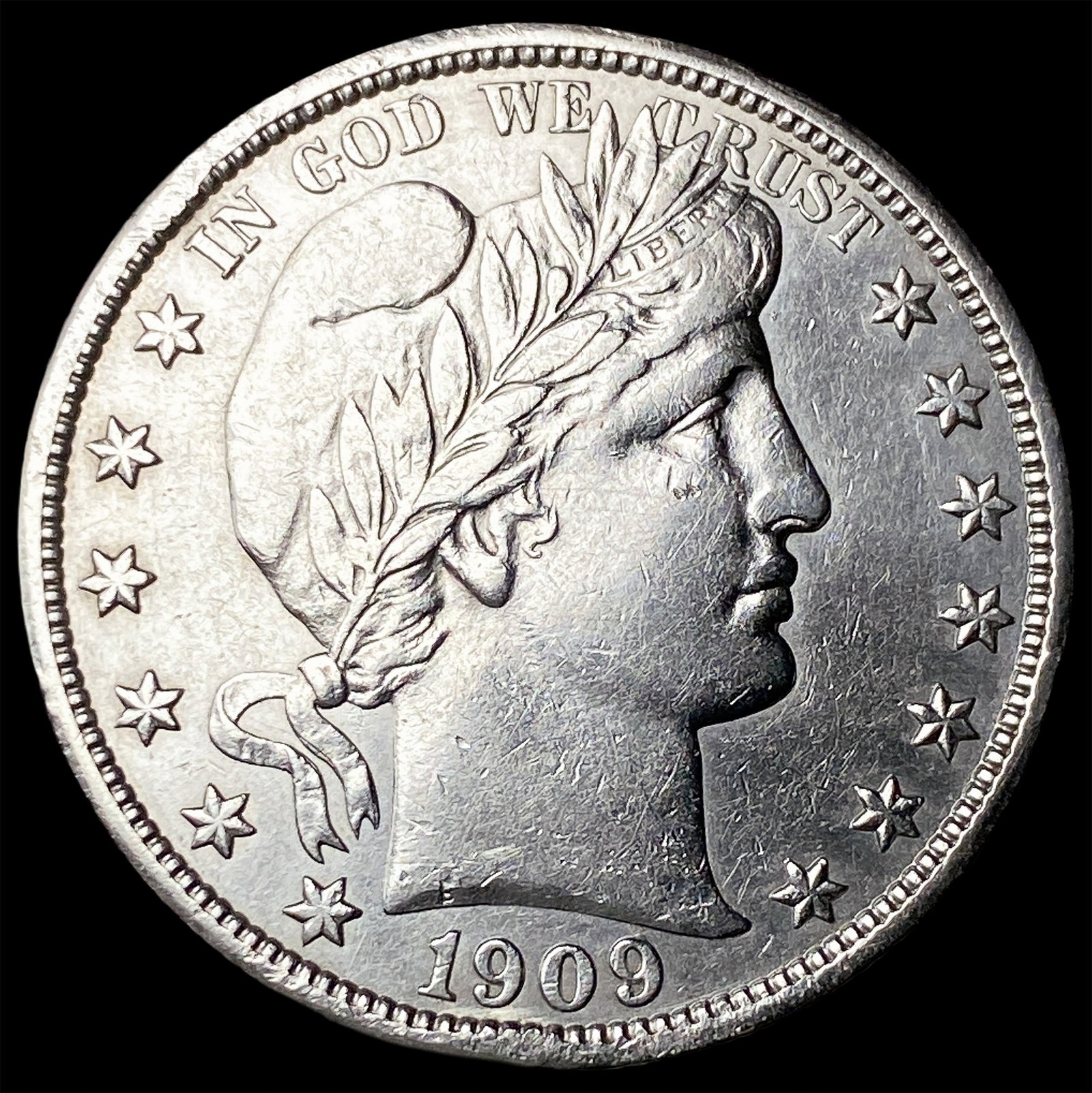 1909 Barber Half Dollar CLOSELY UNCIRCULATED: 1909 Barber Half Dollar CLOSELY UNCIRCULATED