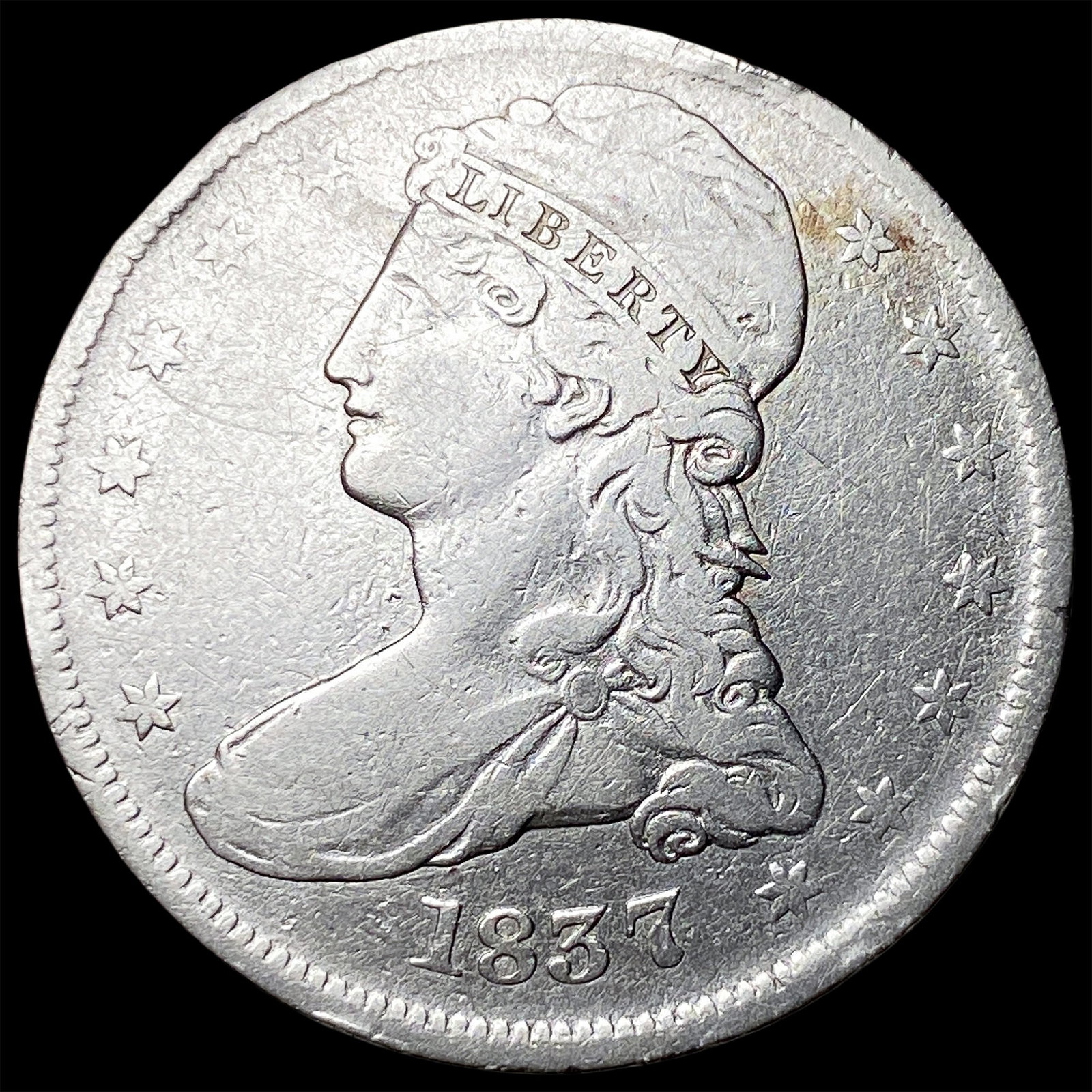 1837 Capped Bust Half Dollar ABOUT UNCIRCULATED: 1837 Capped Bust Half Dollar ABOUT UNCIRCULATED