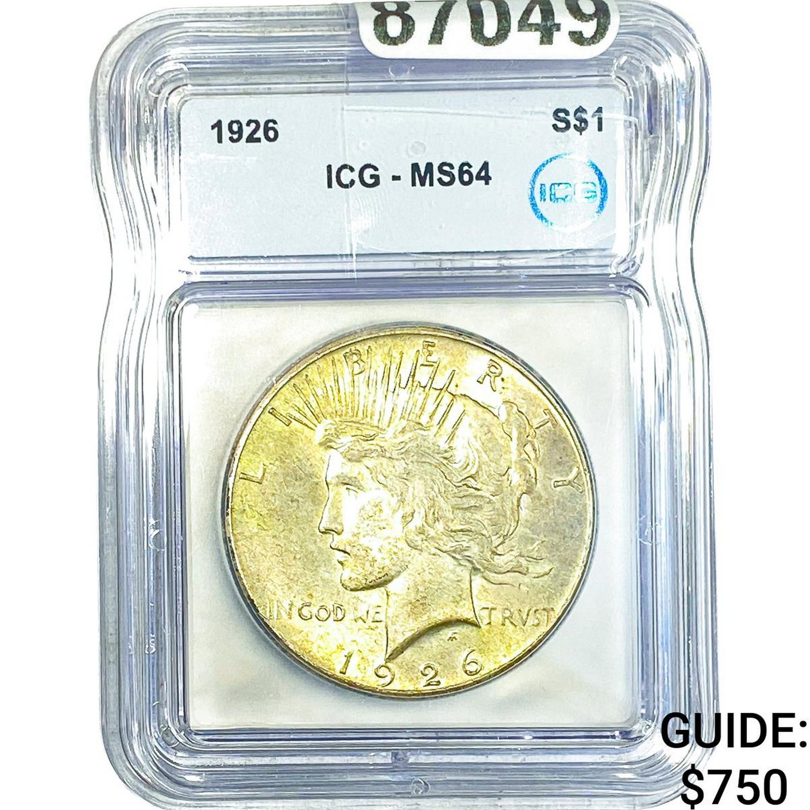 1926 Silver Peace Dollar ICG MS64: 1926 Silver Peace Dollar ICG MS64