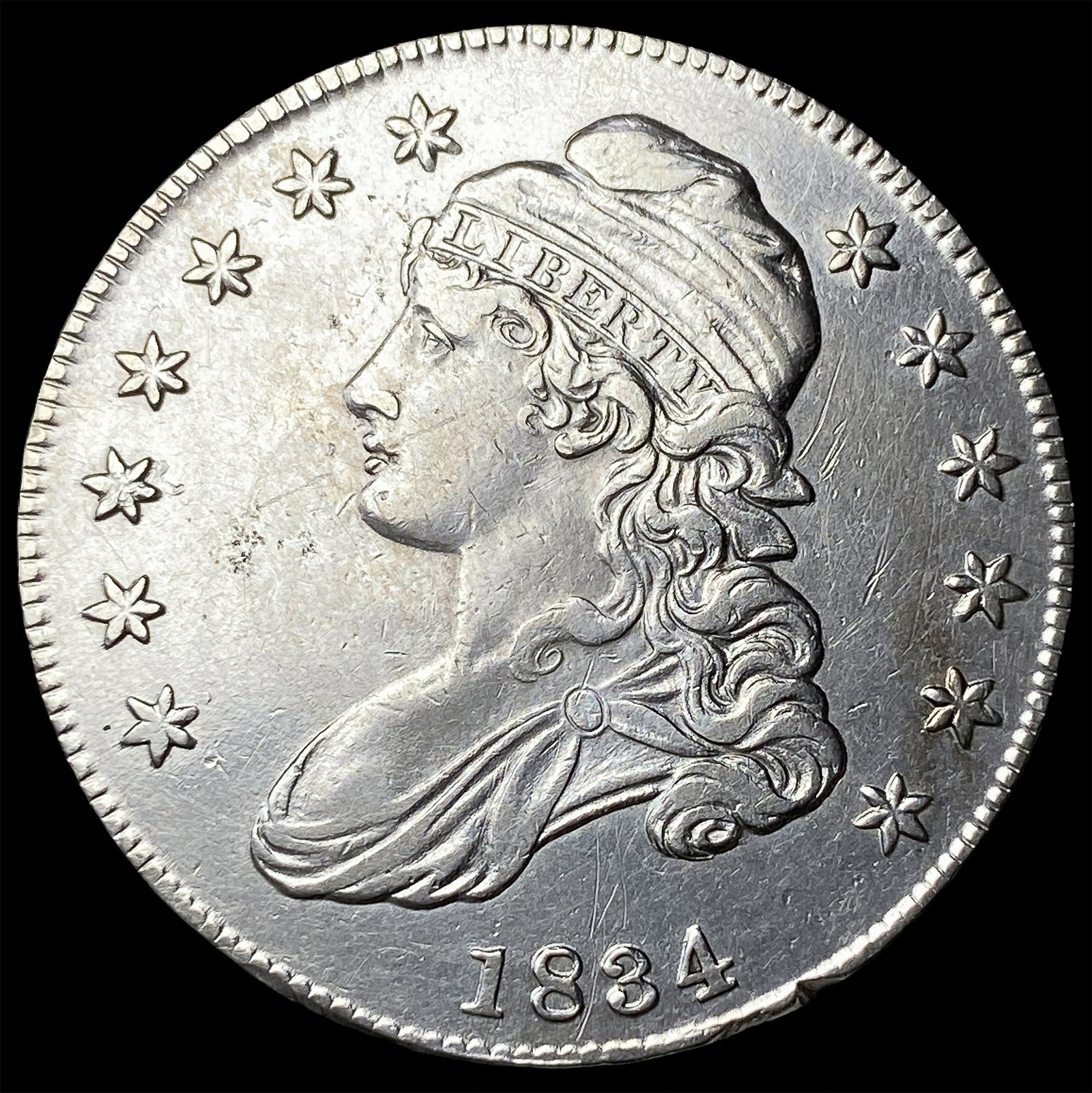 1834 Capped Bust Half Dollar CLOSELY UNCIRCULATED: 1834 Capped Bust Half Dollar CLOSELY UNCIRCULATED